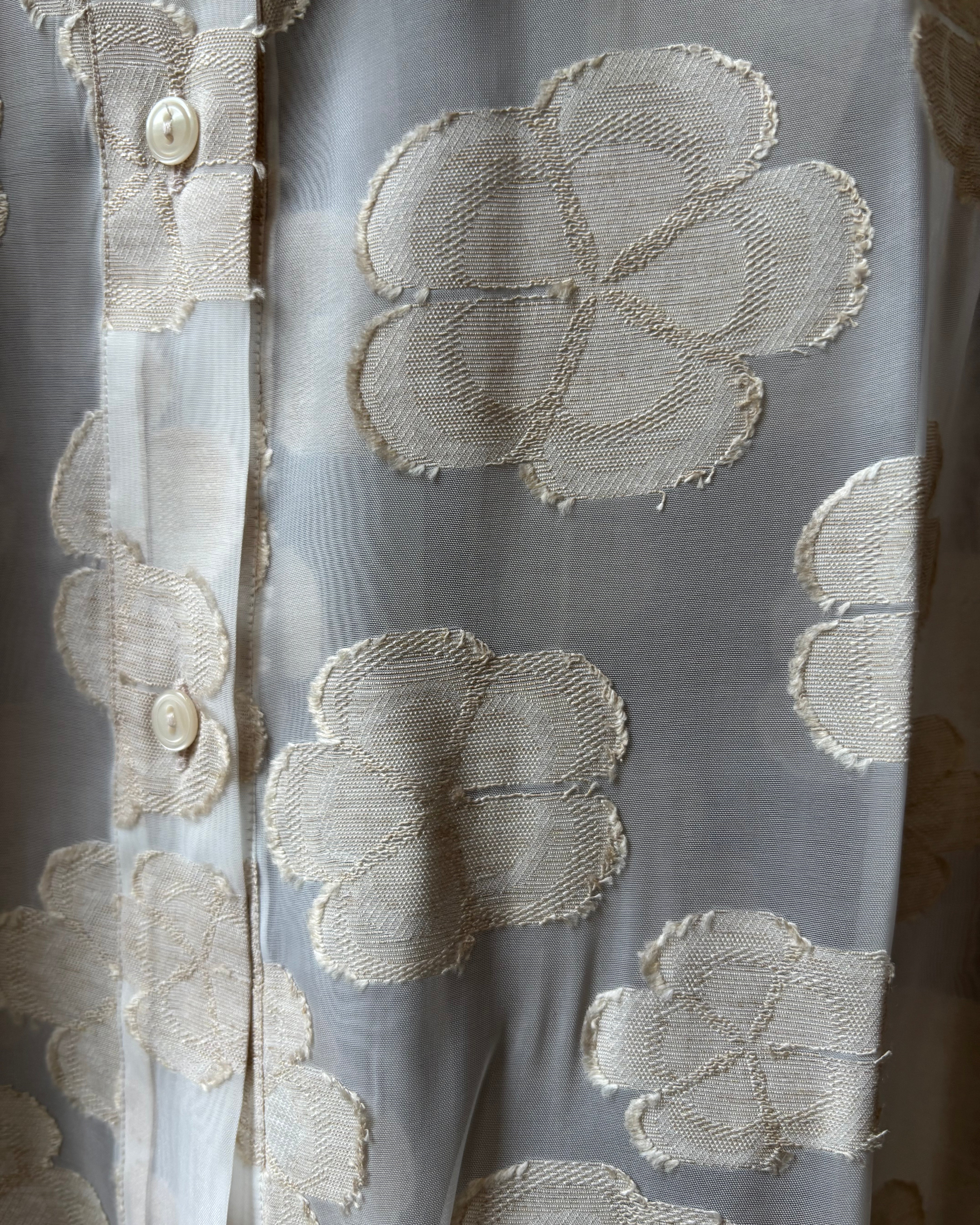 0039 Italy Bea Blouse - Organza Flocked Women's Tops - Sloane Boutique