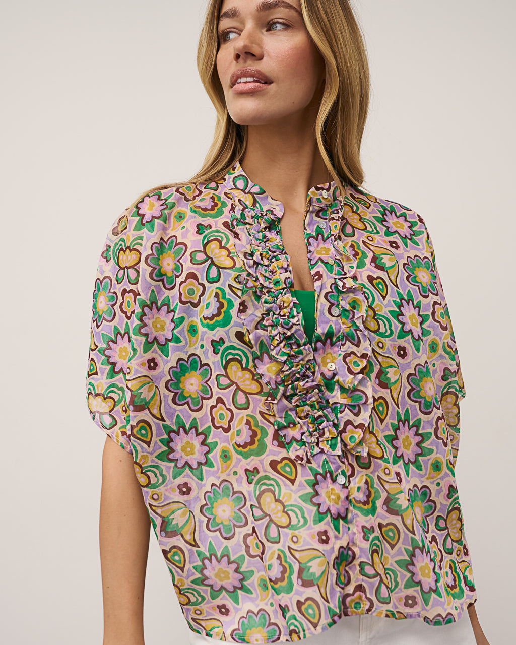 0039 Italy Daisy Blouse - Print Women's Tops - Sloane Boutique