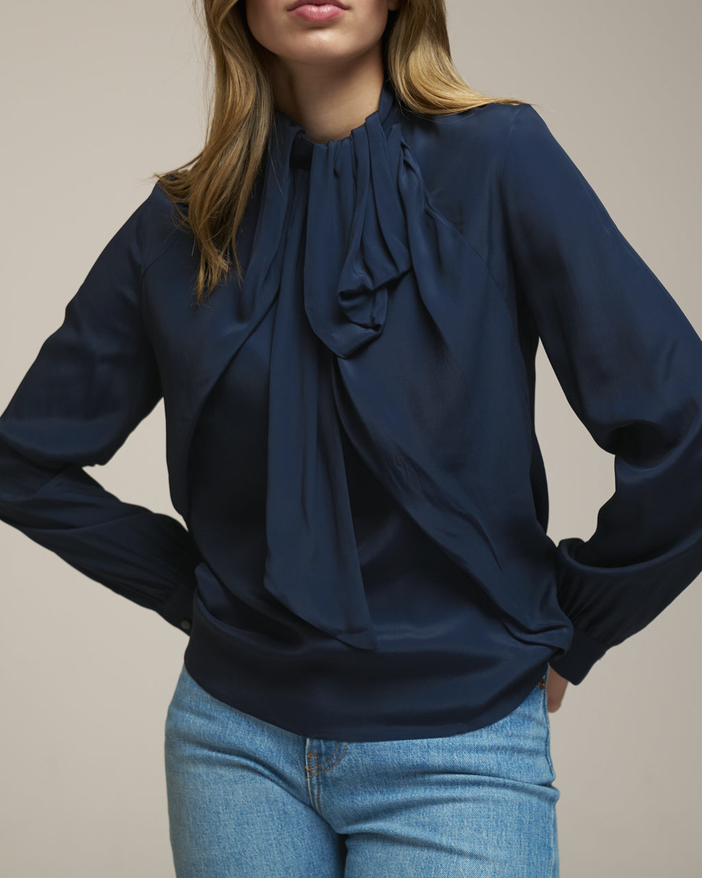 0039 Italy Dorothea Blouse - Navy Women's Tops - Sloane Boutique