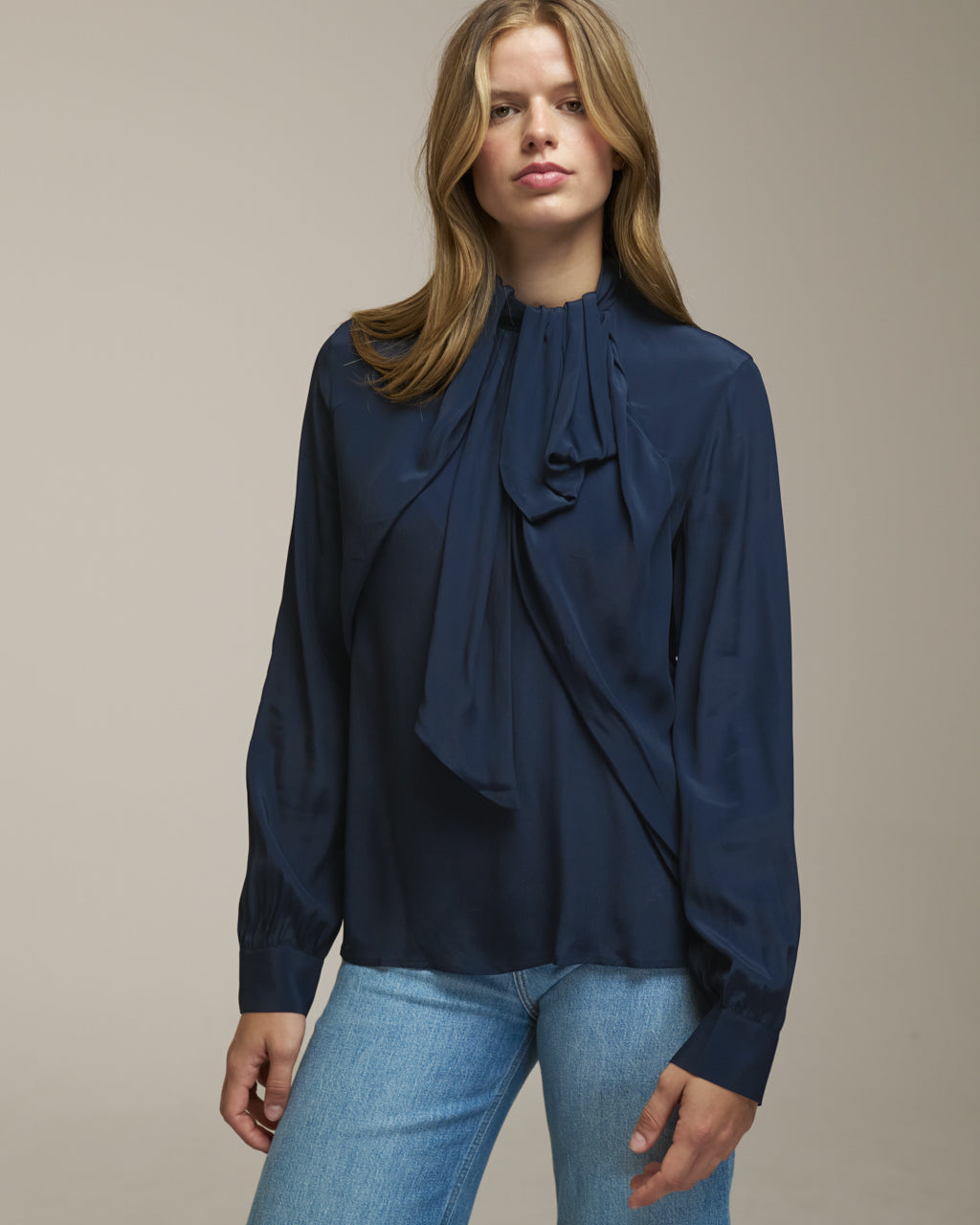 0039 Italy Dorothea Blouse - Navy Women's Tops - Sloane Boutique