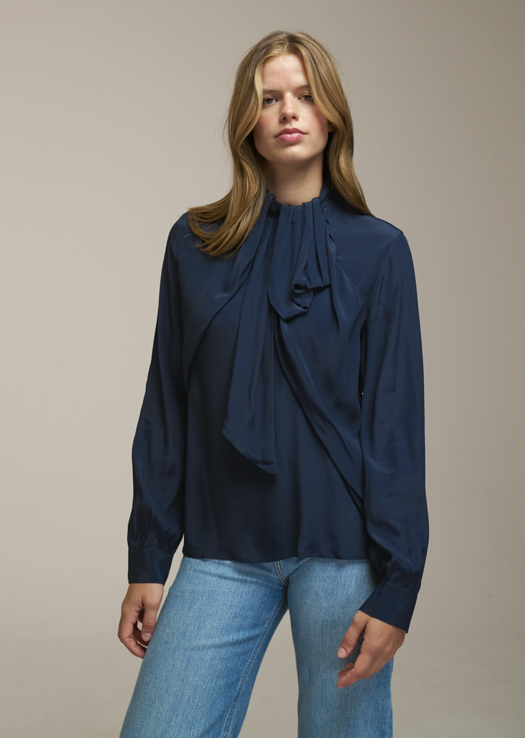0039 Italy Dorothea Blouse - Navy Women's Tops - Sloane Boutique