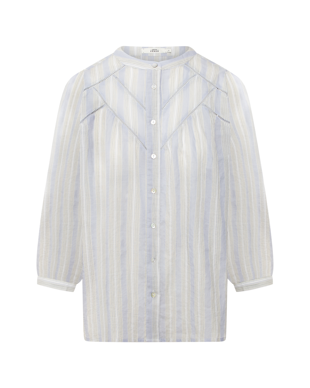 0039 Italy Faviola Fancy Blouse - Blue / White Women's Tops - Sloane Boutique