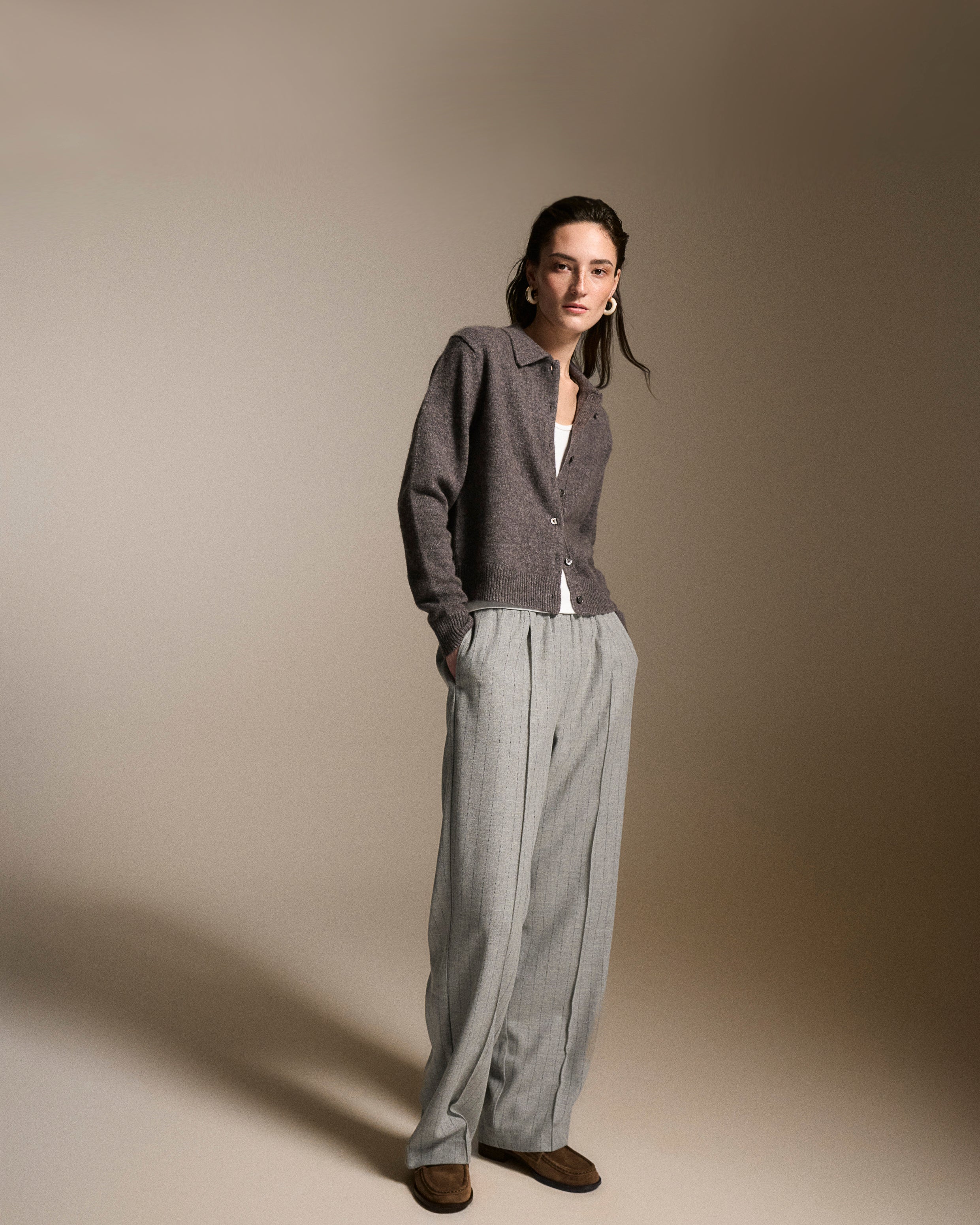 0039 Italy Gina Cardigan - Taupe Women's Tops - Sloane Boutique