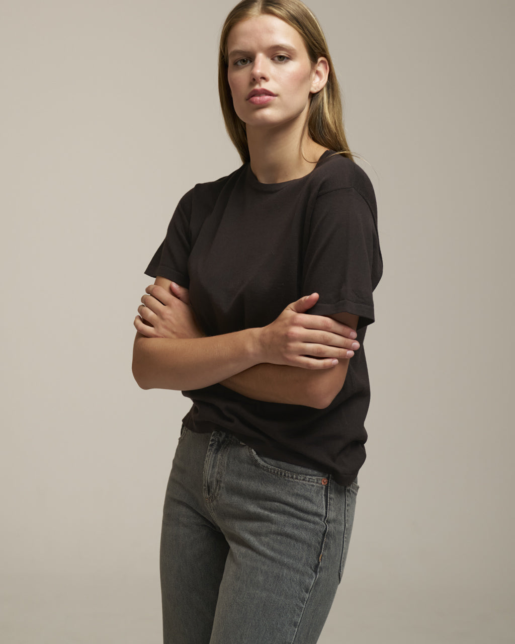 0039 Italy Inessa T-Shirt - Brown Women's Tops - Sloane Boutique