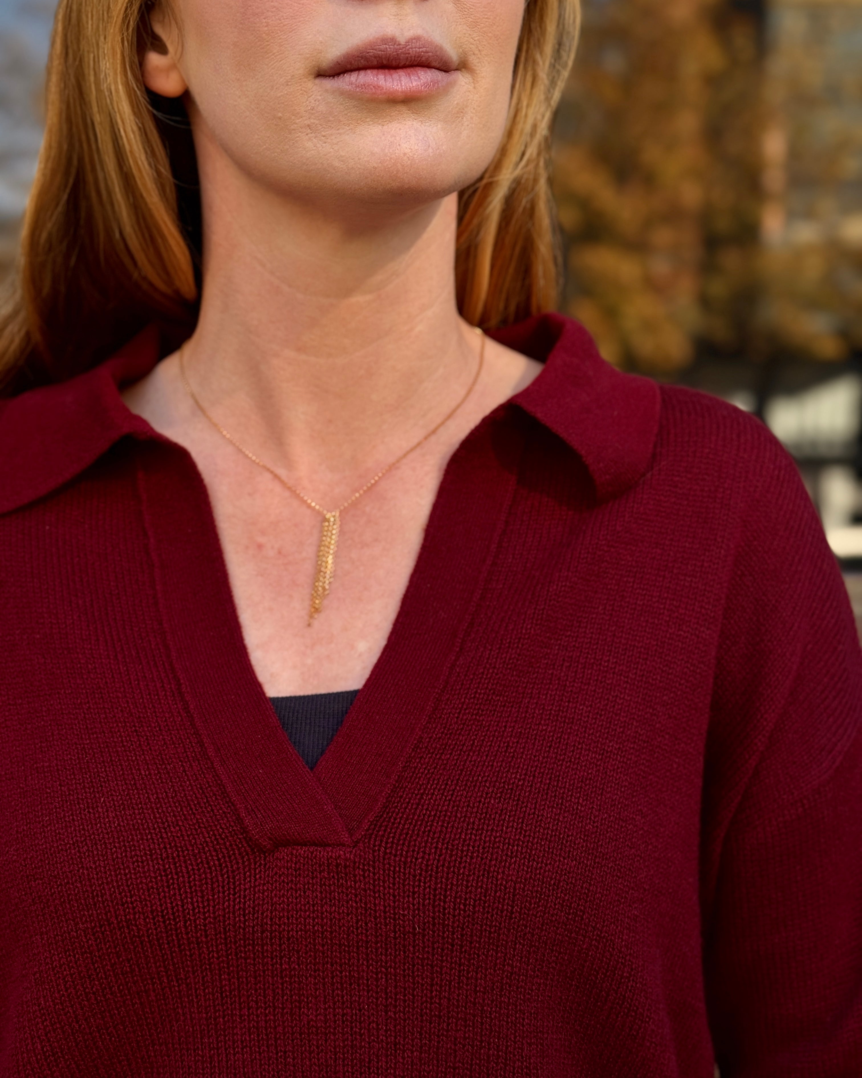 0039 Italy Iris LA Pullover - Burgundy sale tops - Sloane Boutique