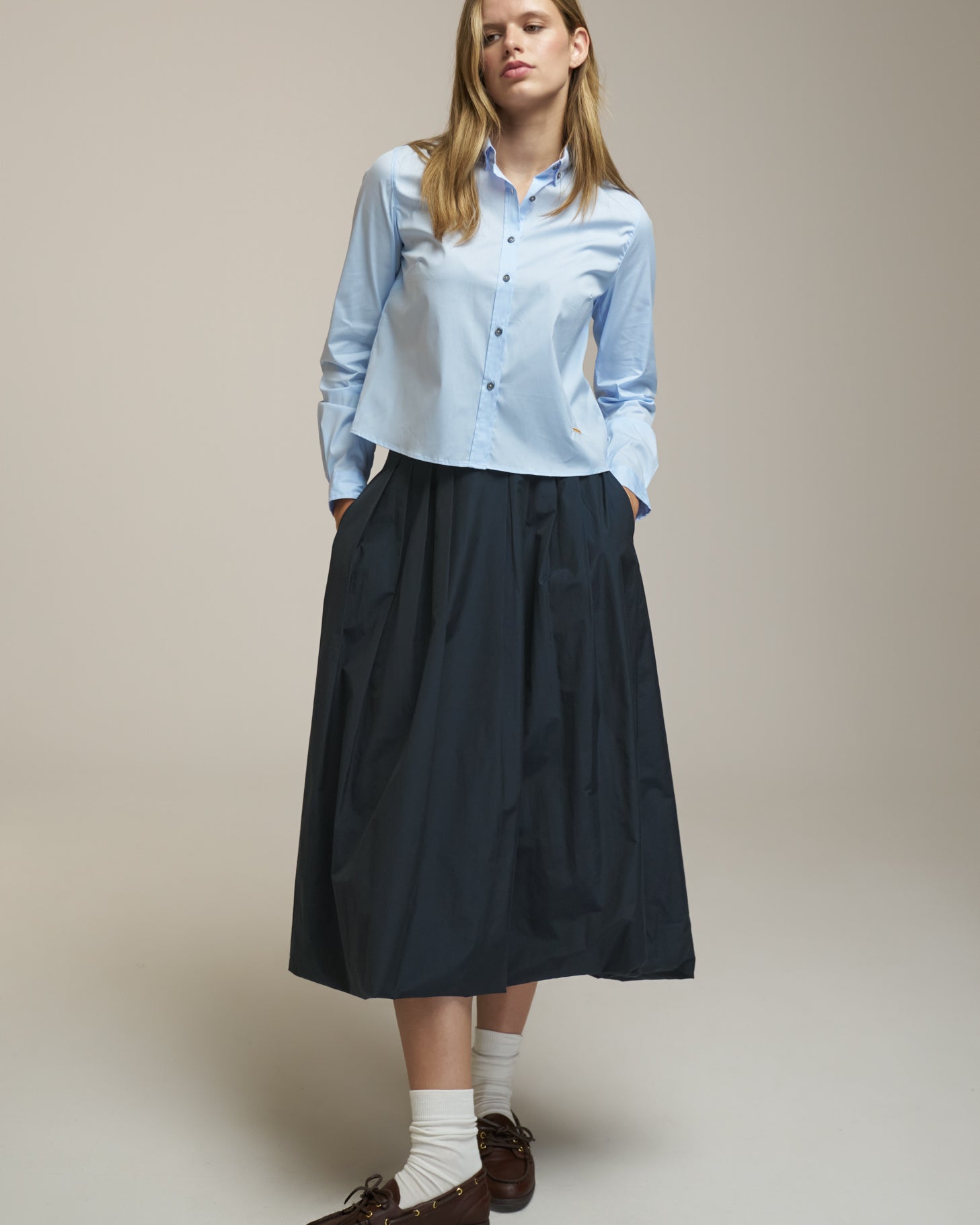 0039 Italy Kylie Skirt - Navy Women's Bottoms - Sloane Boutique