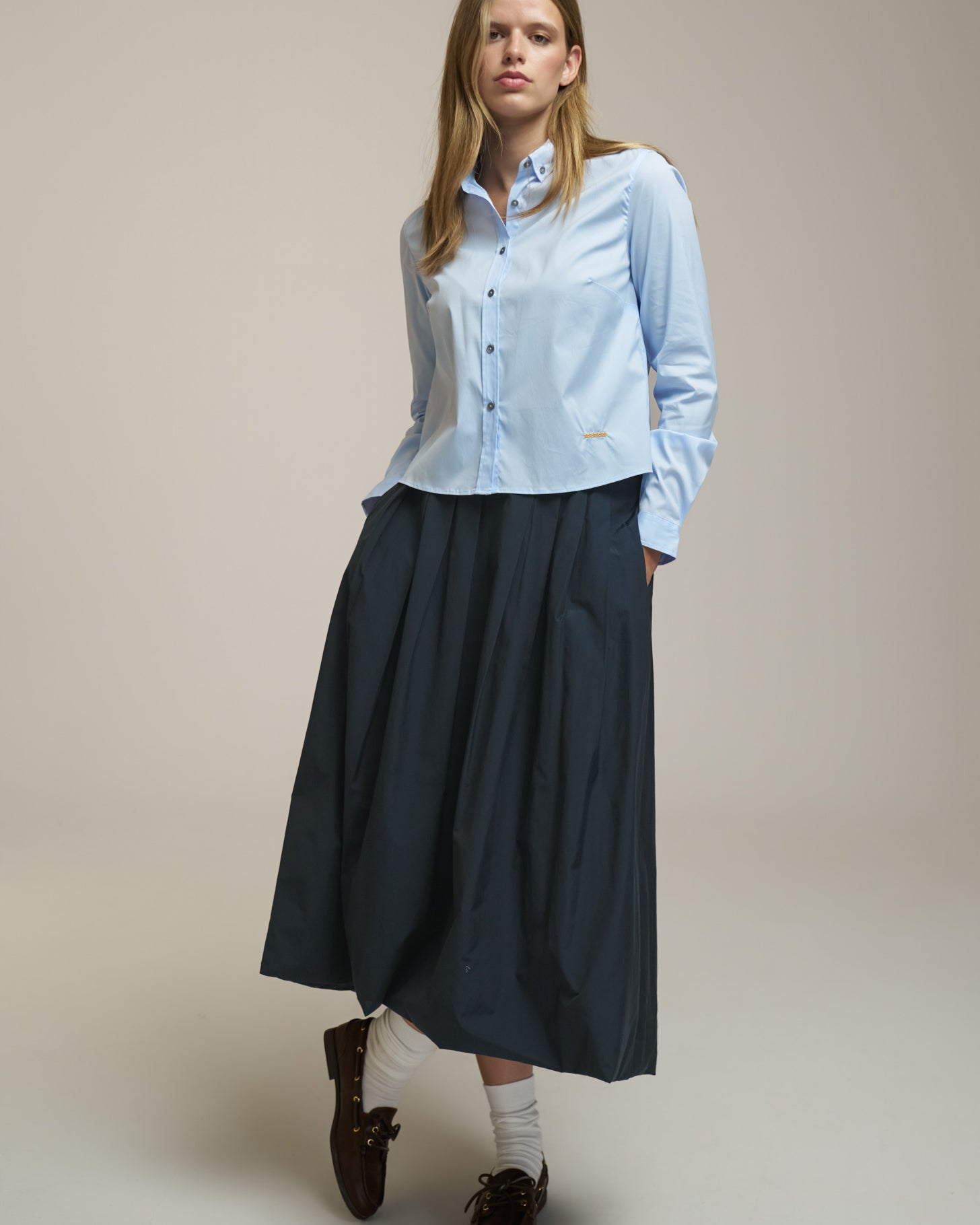 0039 Italy Kylie Skirt - Navy Women's Bottoms - Sloane Boutique