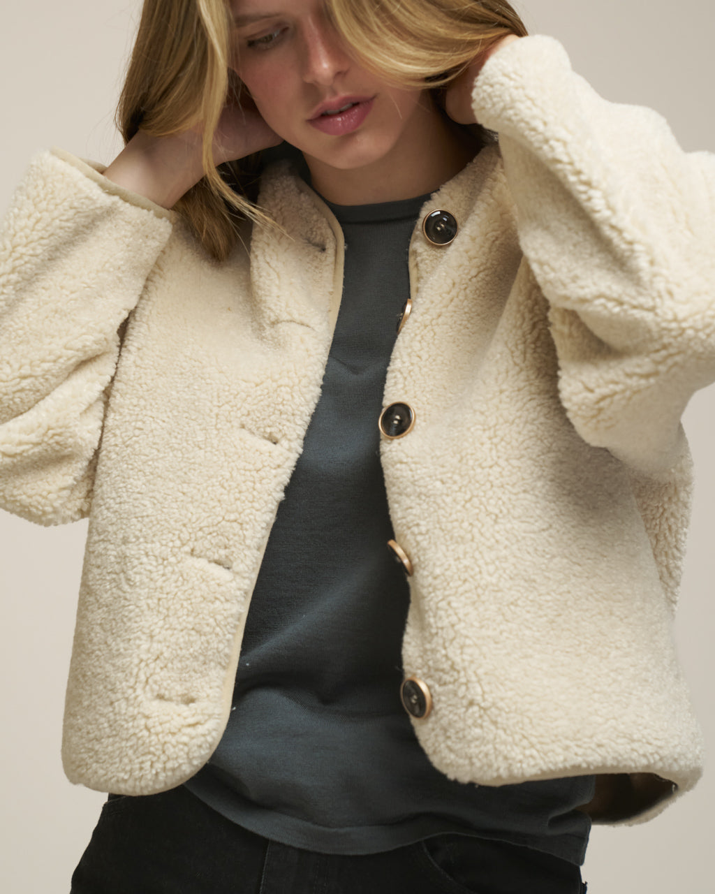 0039 Italy Ricarda Jacket - Cream Outerwear - Sloane Boutique