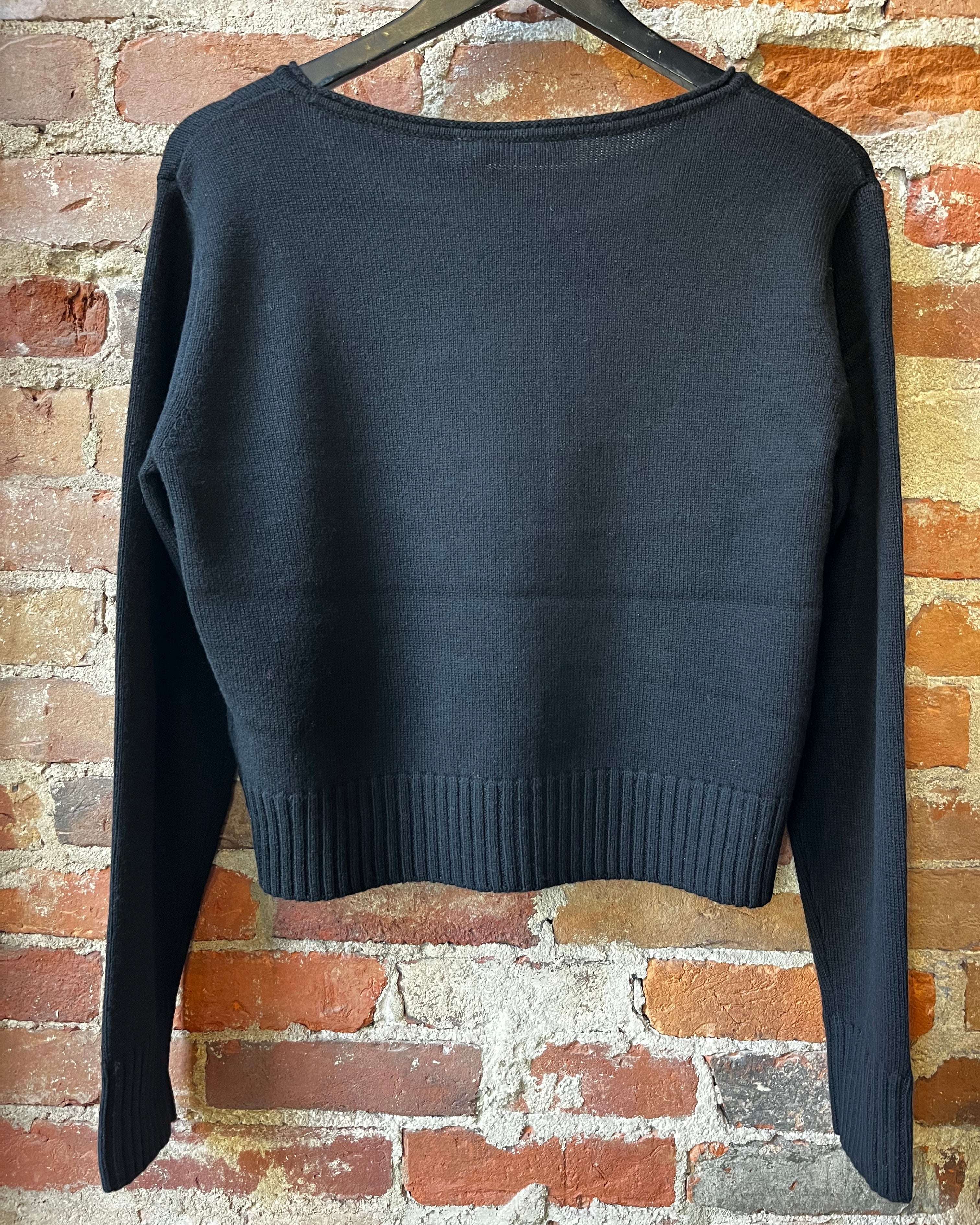0039 Italy Romy Sweater - Black Women's Tops - Sloane Boutique