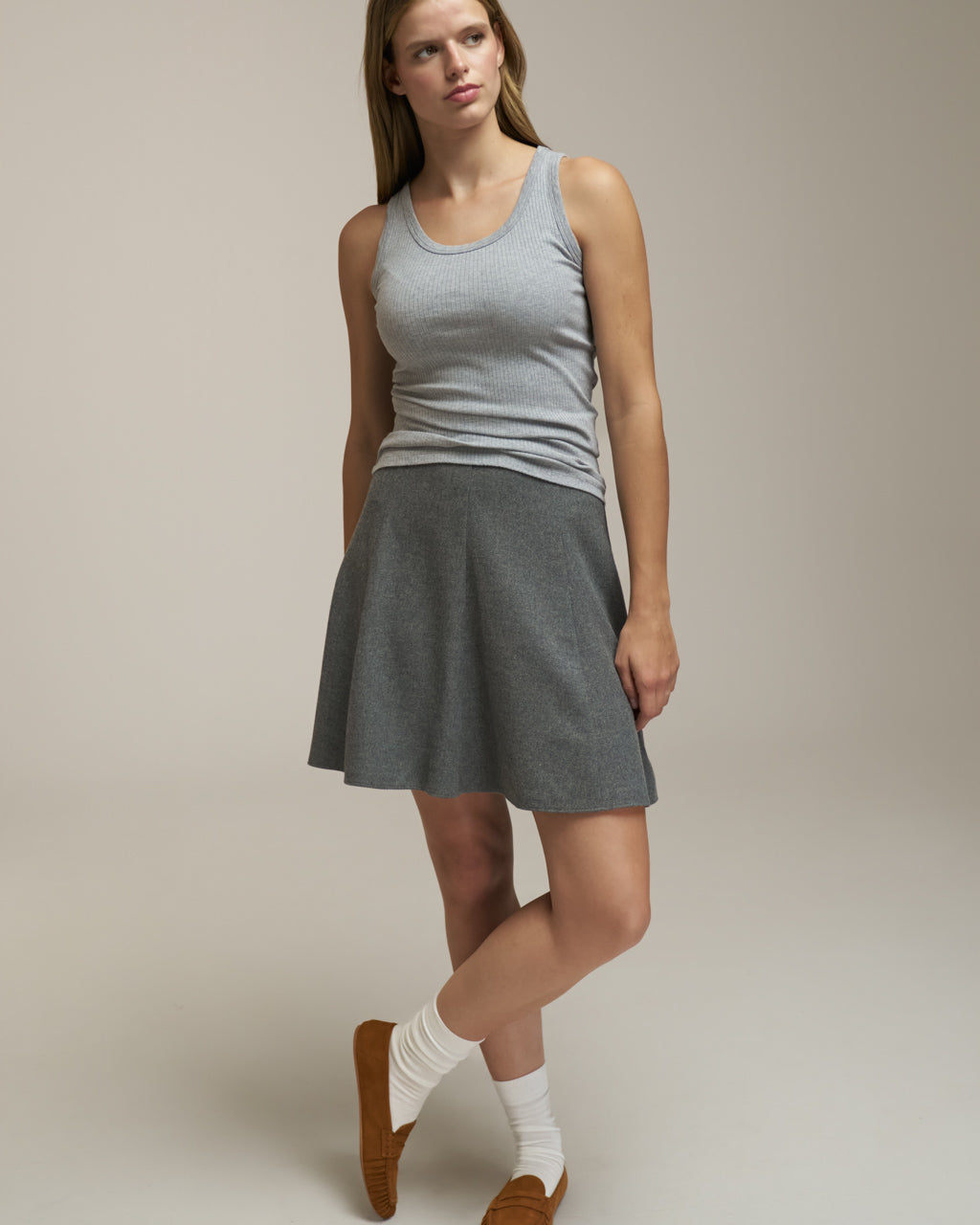 0039 Italy Tereza Skirt - Grey Women's Bottoms - Sloane Boutique