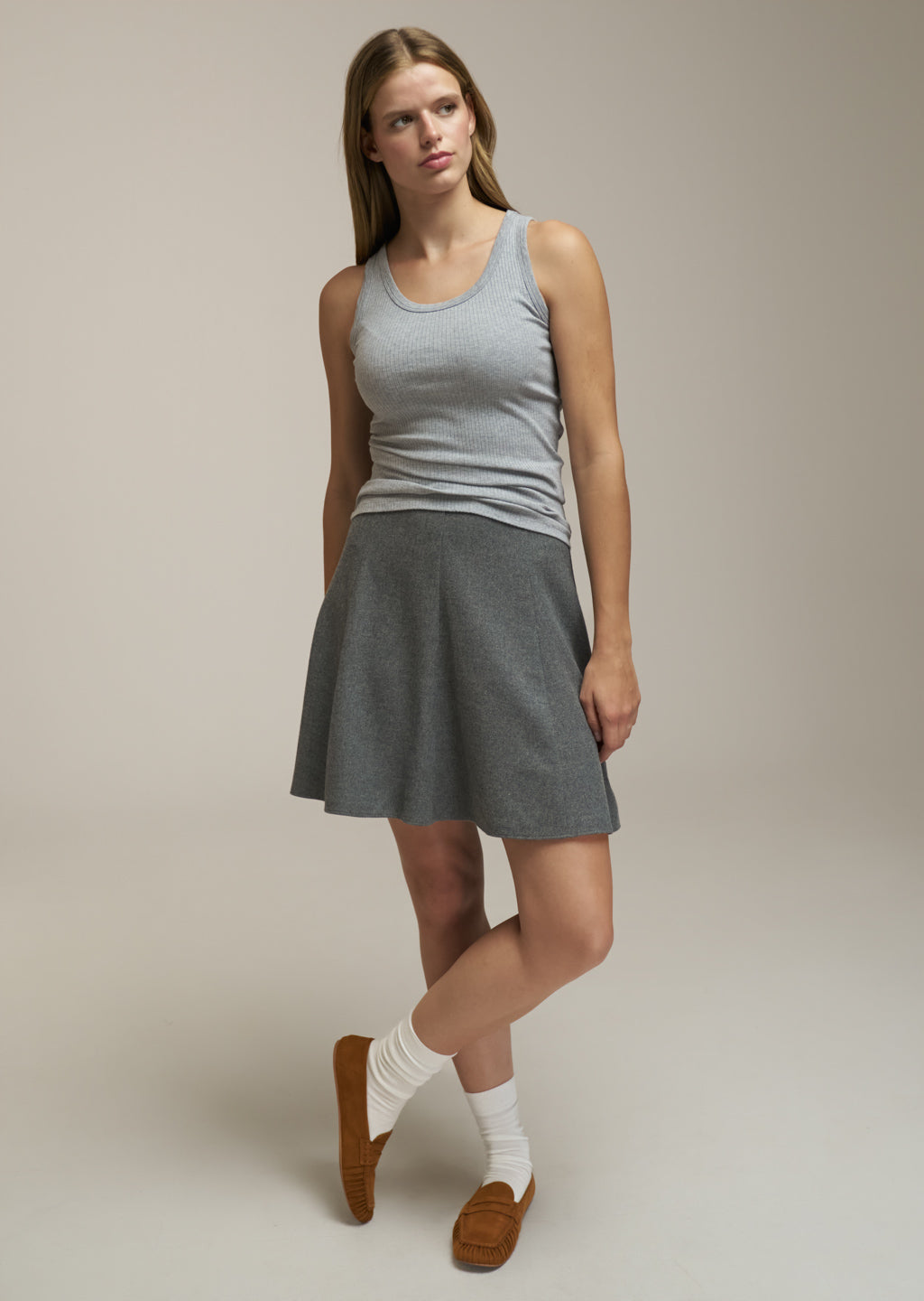 0039 Italy Tereza Skirt - Grey Women's Bottoms - Sloane Boutique