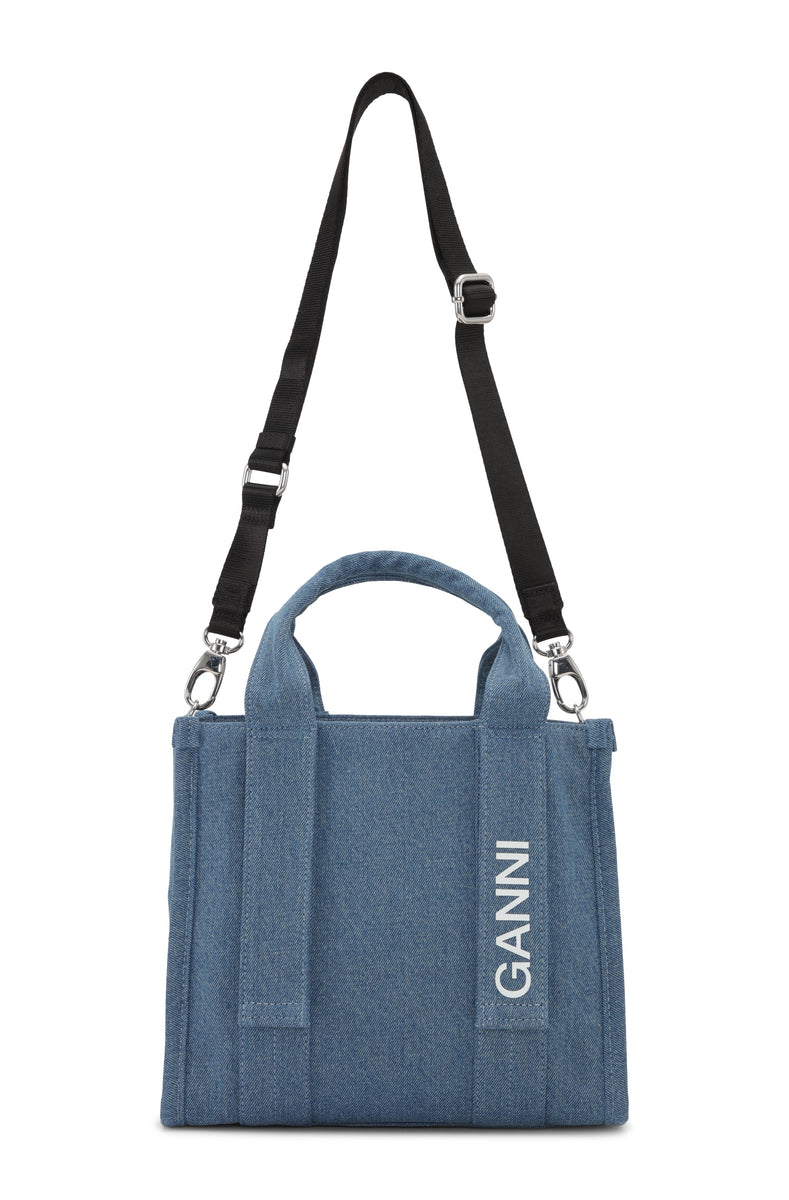 Ganni Recycled Tech Small Tote - Denim – Sloane Boutique