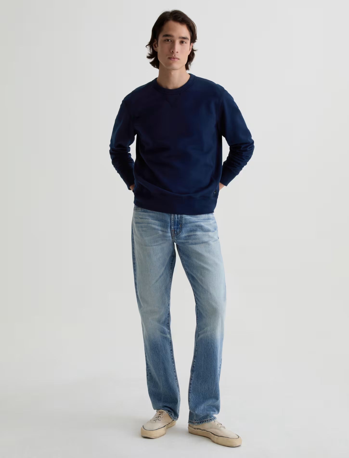 AG Jeans Blake Crew Sweatshirt - Deep Navy Men's Tops - Sloane Boutique