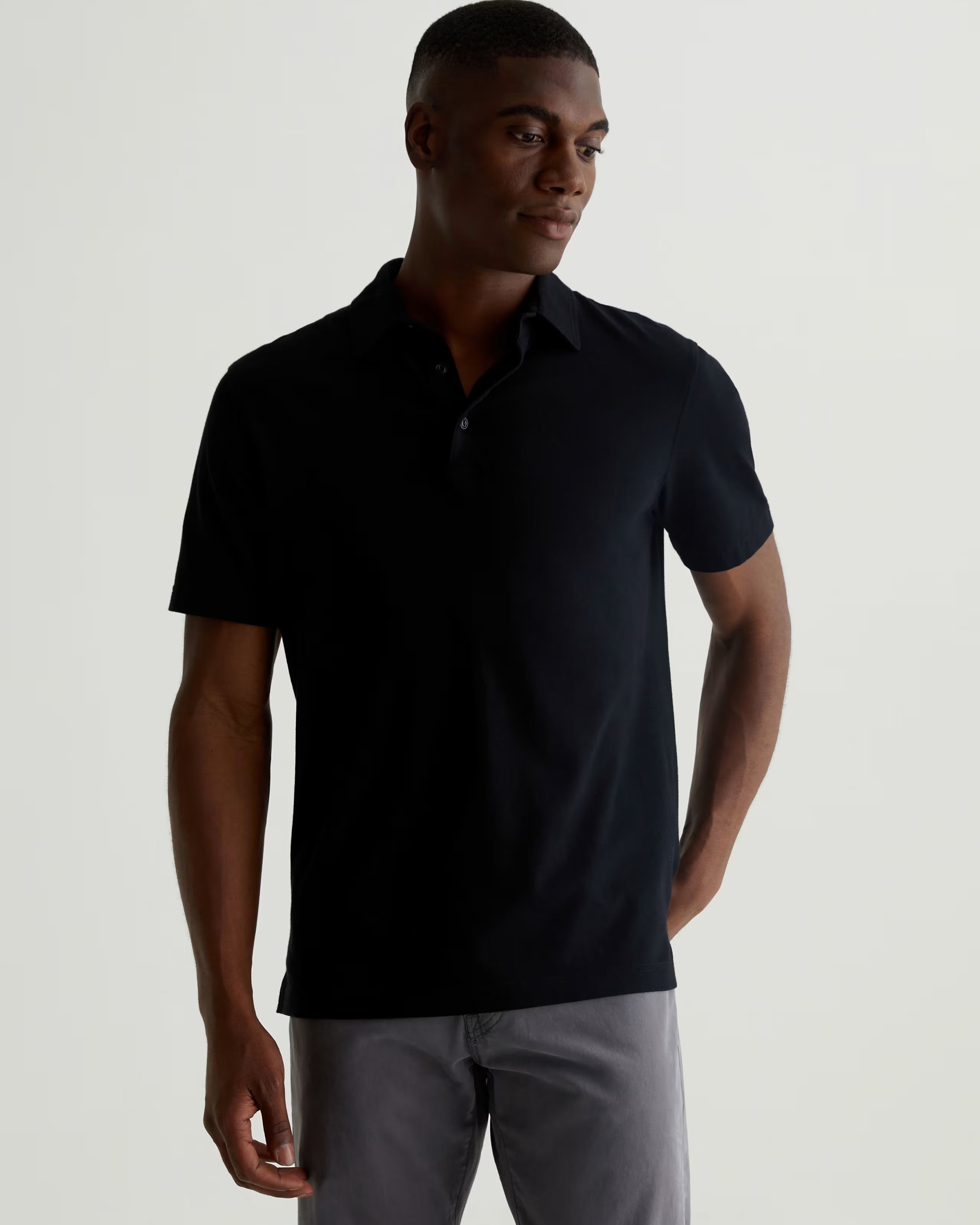AG Jeans Bryce Polo S/S - True Black Men's Tops - Sloane Boutique