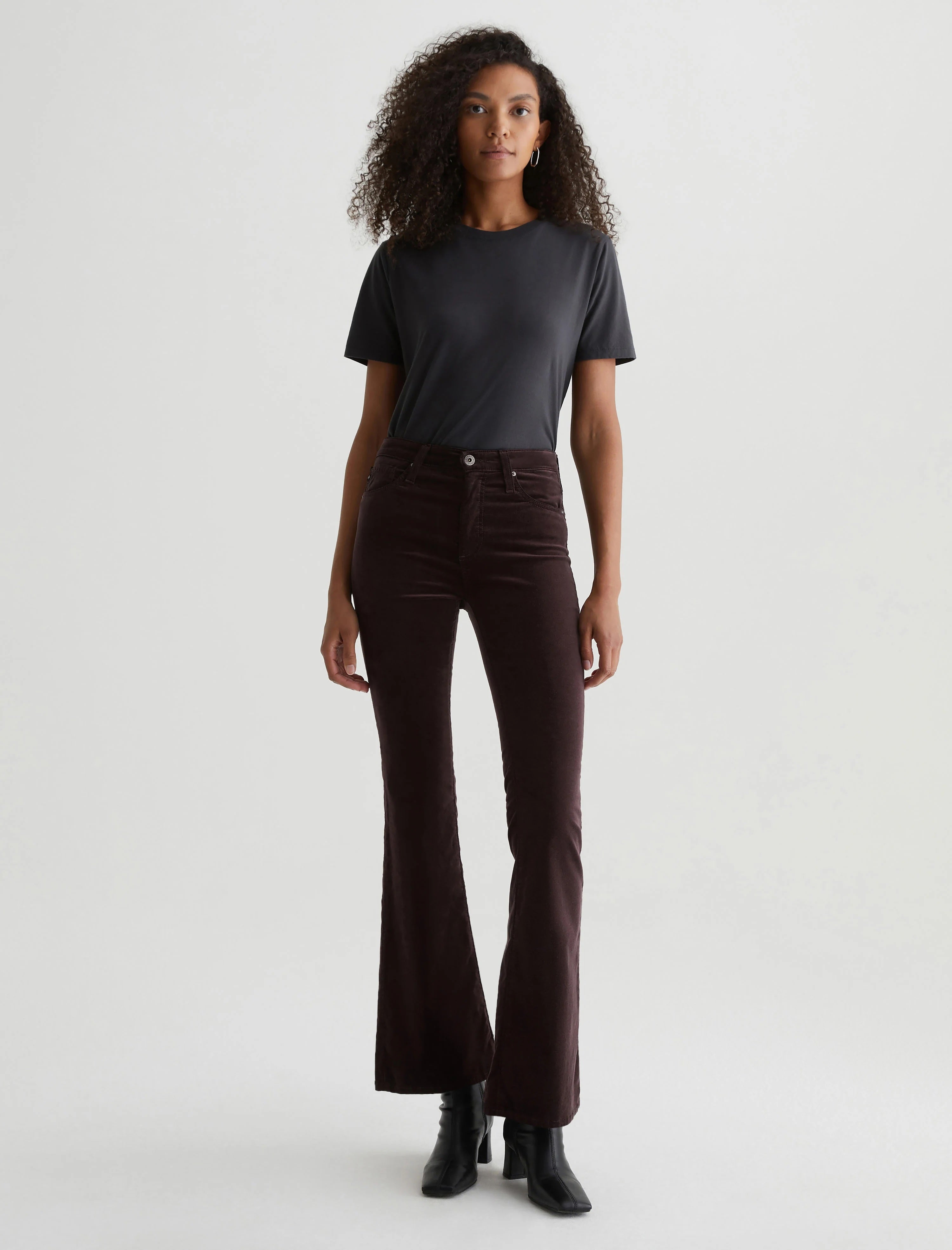 AG Jeans Farrah Boot Velvet - Amaretto Noir Women's Bottoms - Sloane Boutique