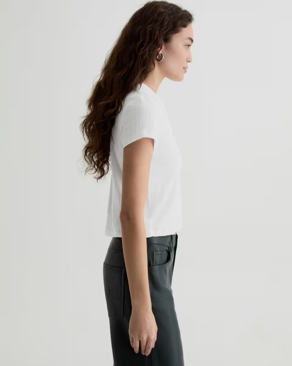AG Jeans Sadie Pointelle Crew - Powder Women's Tops - Sloane Boutique
