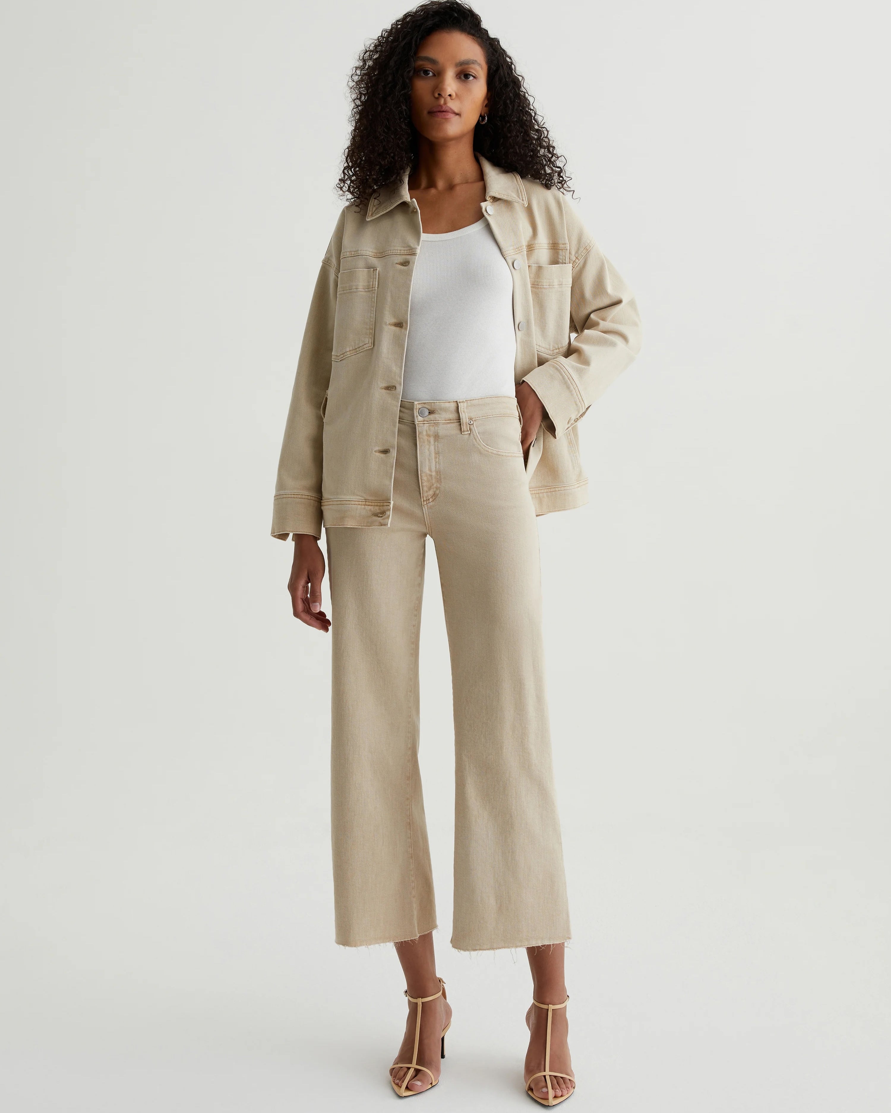 AG Jeans Saige Wide Leg Crop - Sulfur Pumice Sale Bottoms - Sloane Boutique