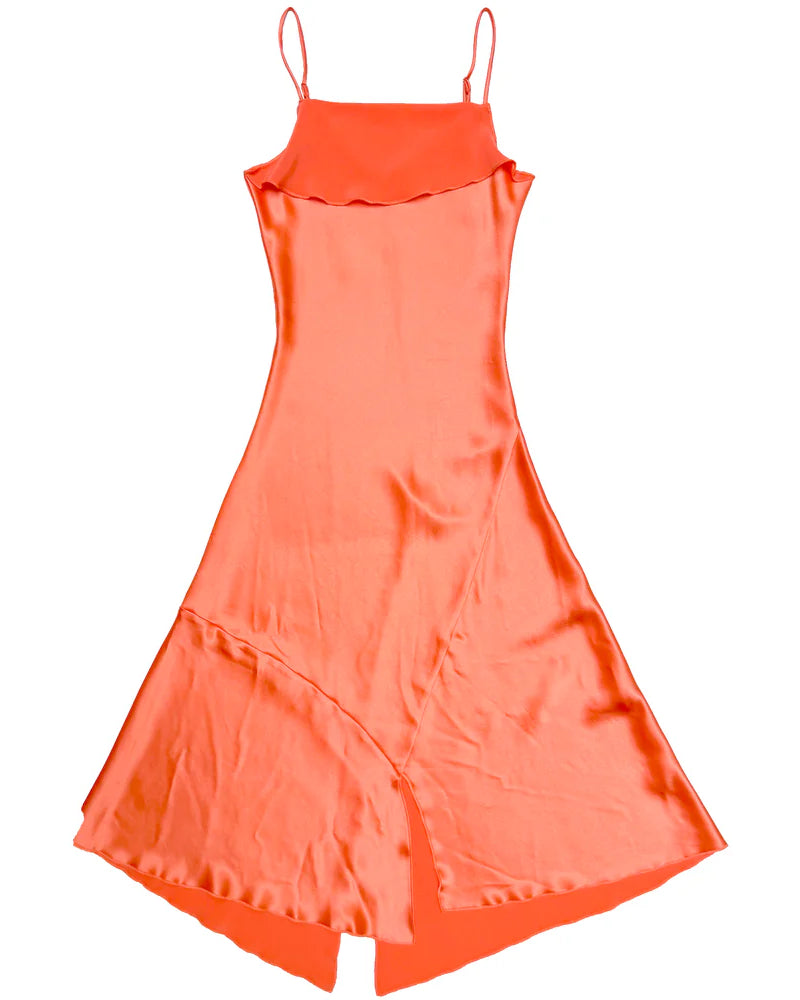 Ali Golden Asymmetrical Tank Dress - Neon Orange Dresses - Sloane Boutique