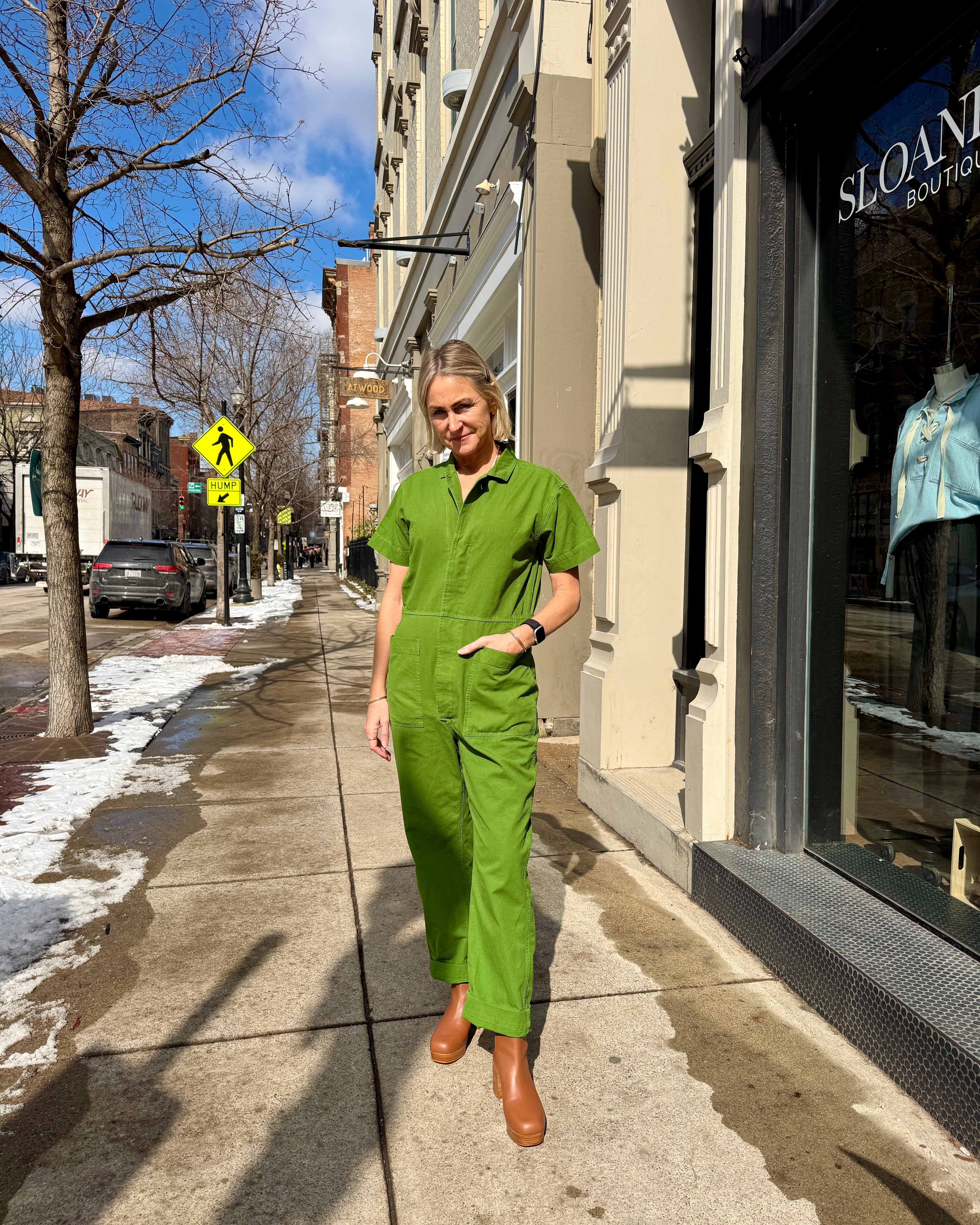 Ali Golden Boiler Suit - Grass Green Dresses - Sloane Boutique