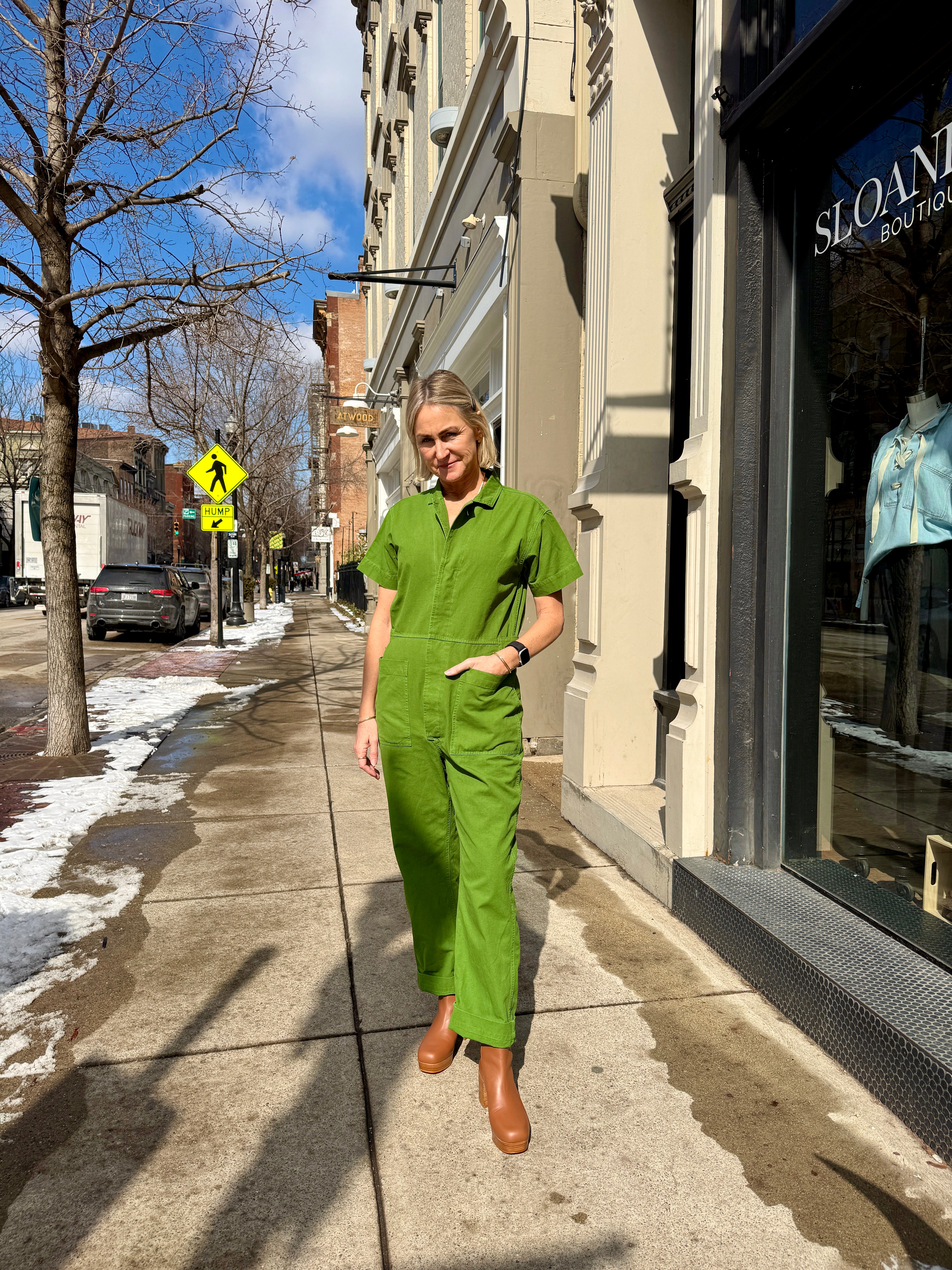 Ali Golden Boiler Suit - Grass Green Dresses - Sloane Boutique