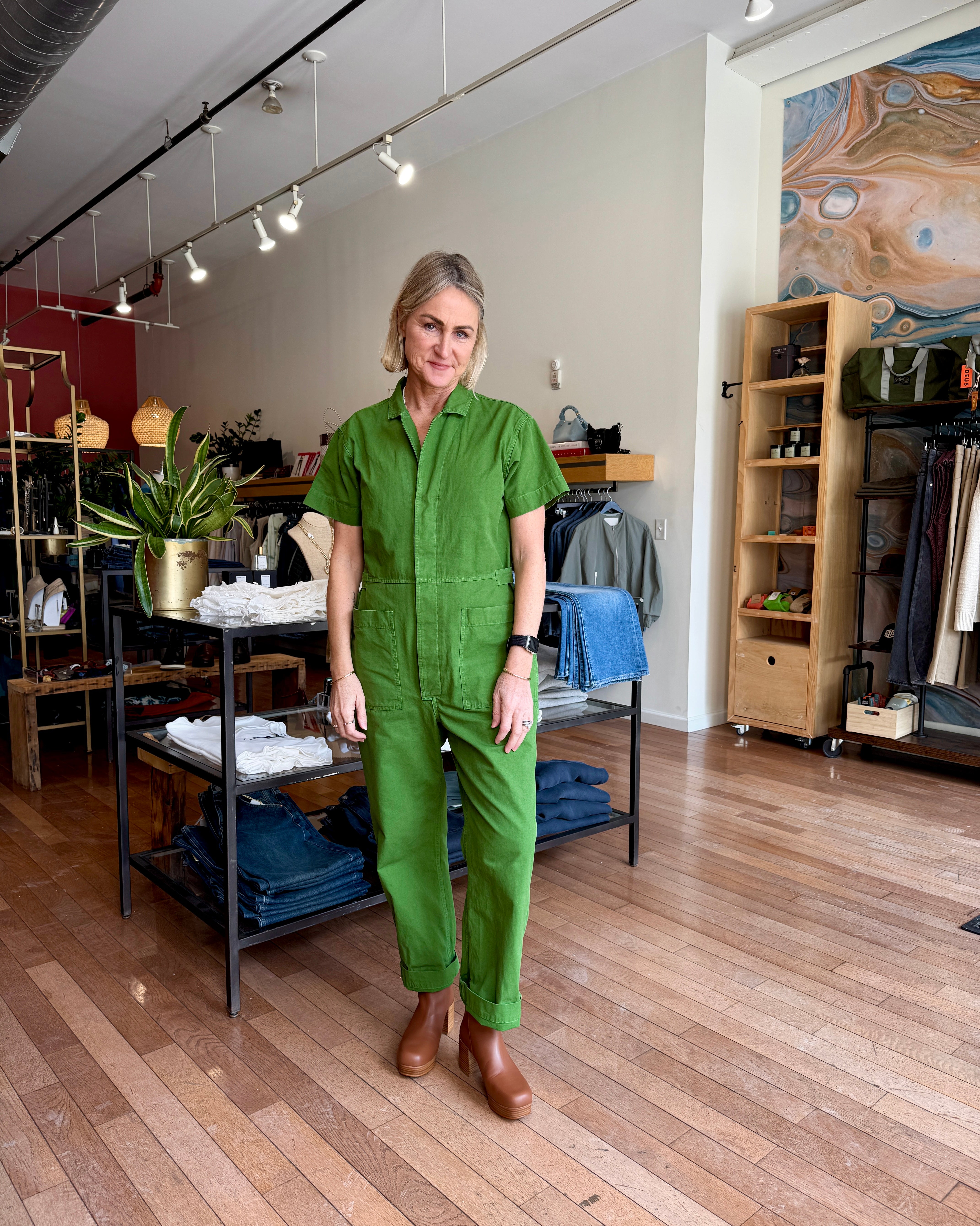 Ali Golden Boiler Suit - Grass Green Dresses - Sloane Boutique