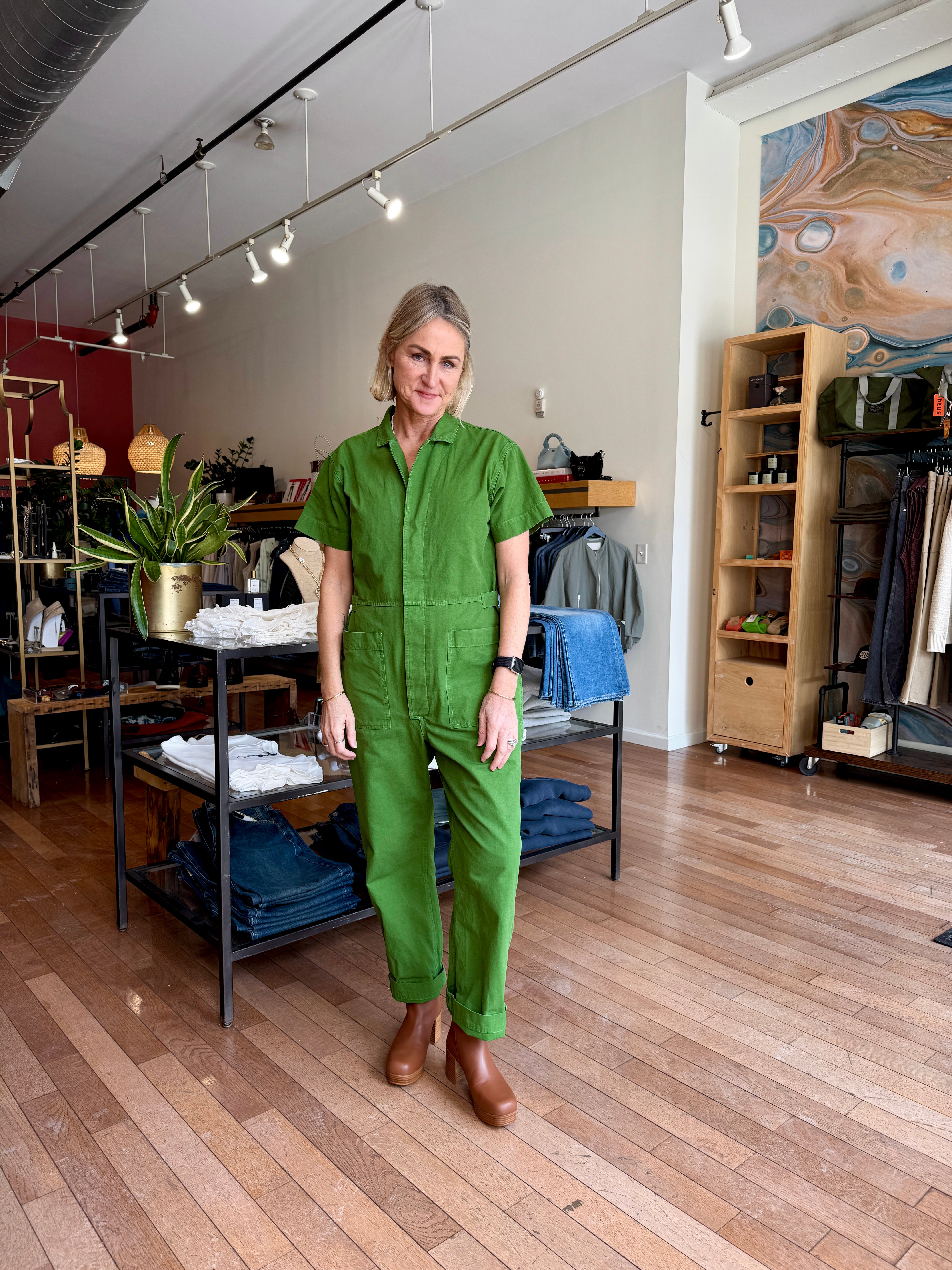 Ali Golden Boiler Suit - Grass Green Dresses - Sloane Boutique