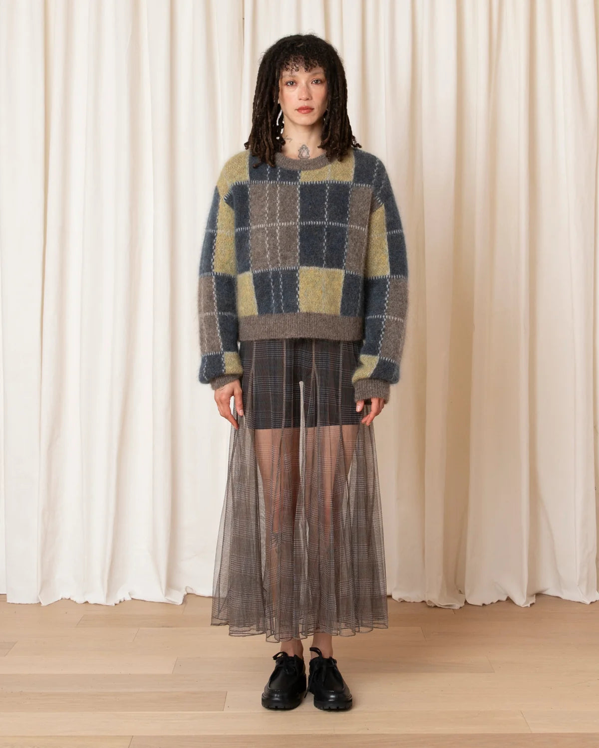 Ali Golden Boxy Plaid Pullover - Multicolor Plaid Women's Tops - Sloane Boutique