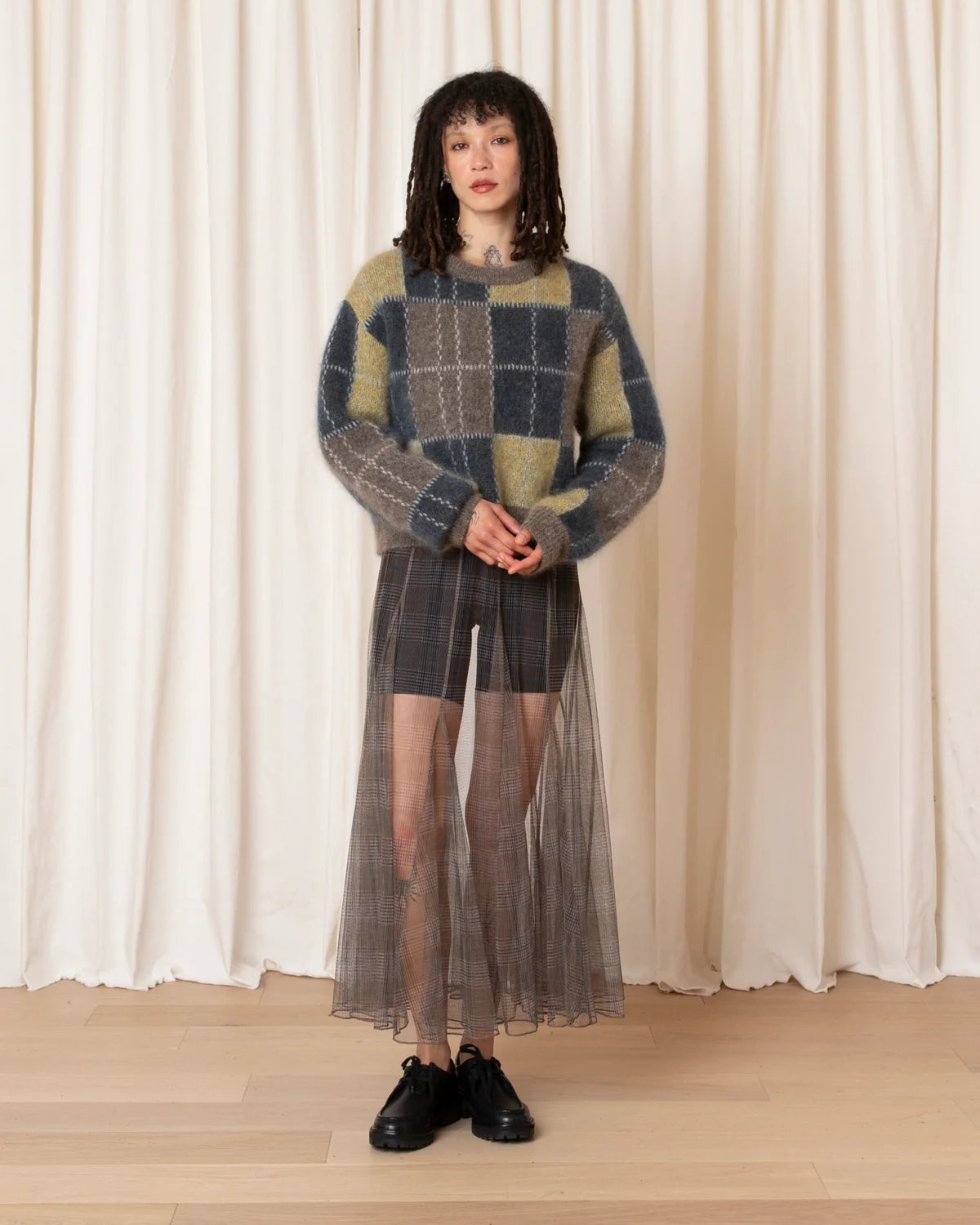 Ali Golden Boxy Plaid Pullover - Multicolor Plaid Women's Tops - Sloane Boutique
