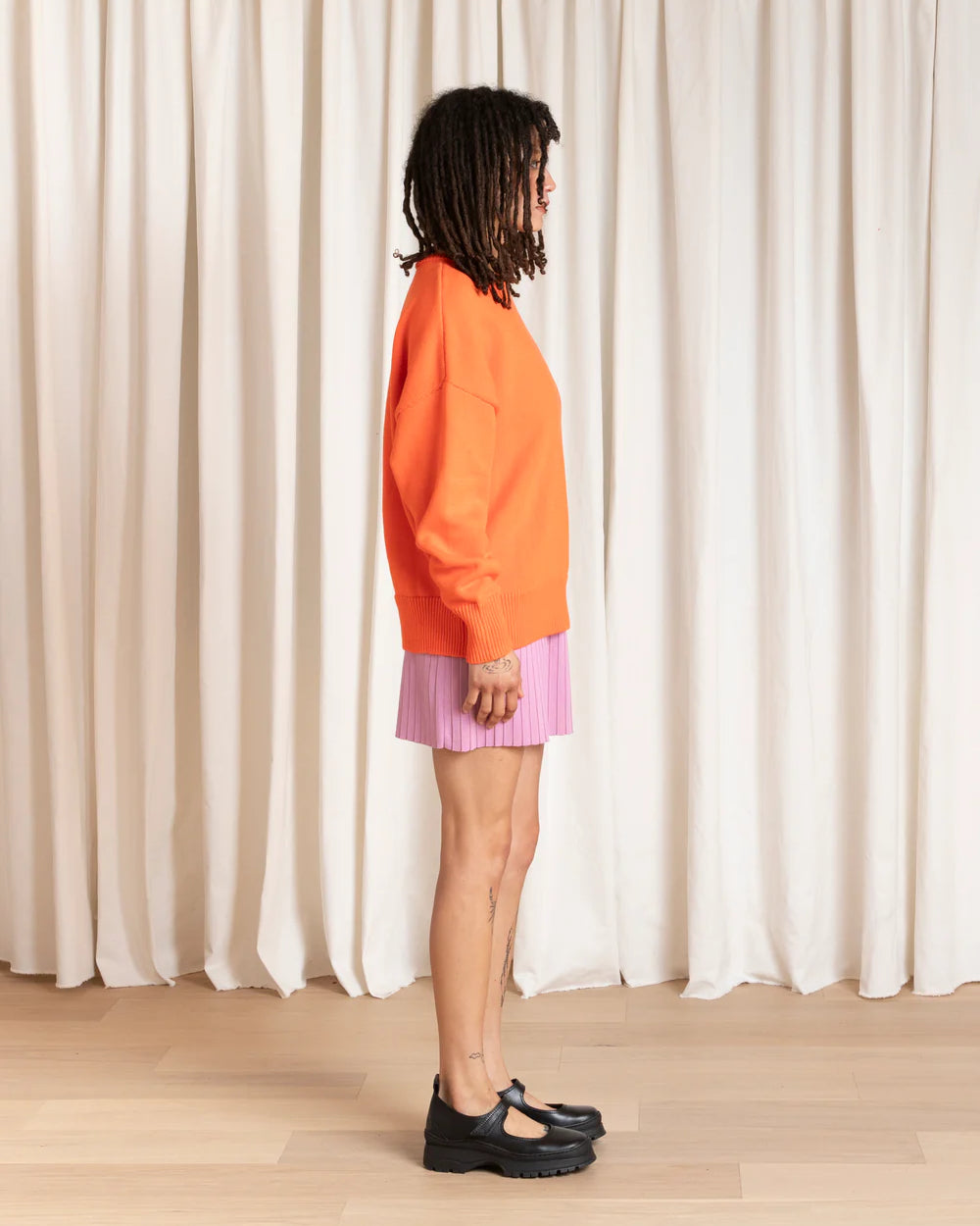 Ali Golden Chunky Cotton Pullover - Neon Orange Women's Tops - Sloane Boutique