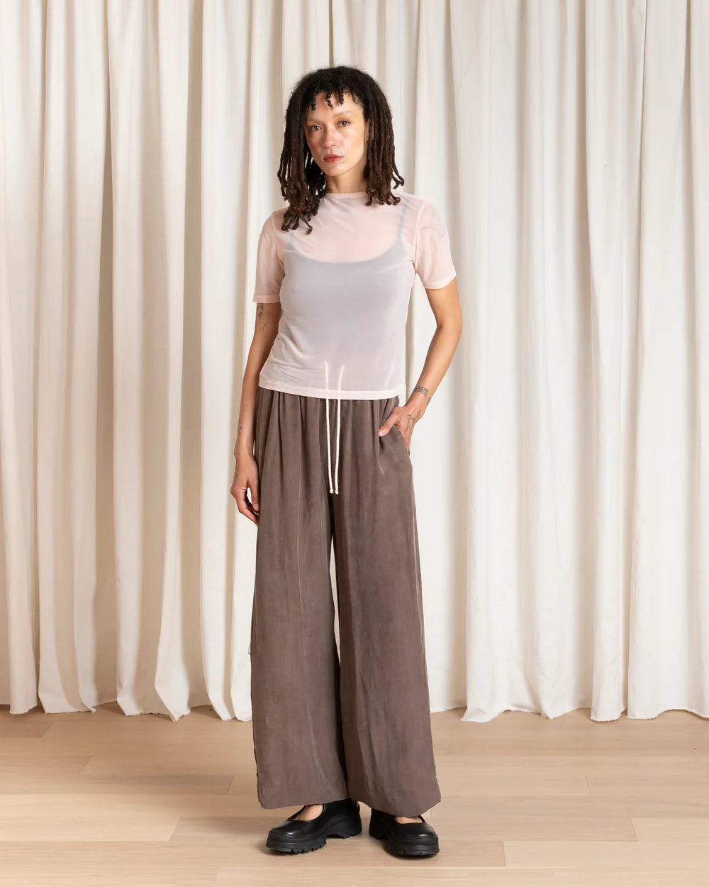 Ali Golden Drawstring Pant - Taupe Women's Bottoms - Sloane Boutique