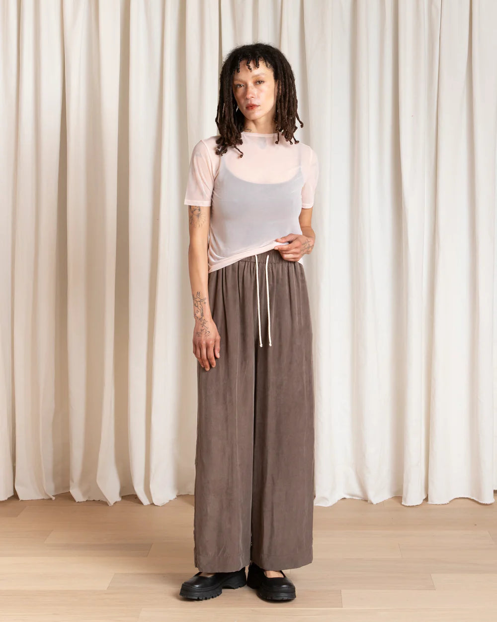 Ali Golden Drawstring Pant - Taupe Women's Bottoms - Sloane Boutique