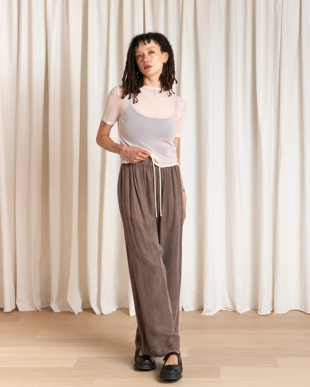 Ali Golden Drawstring Pant - Taupe Women's Bottoms - Sloane Boutique