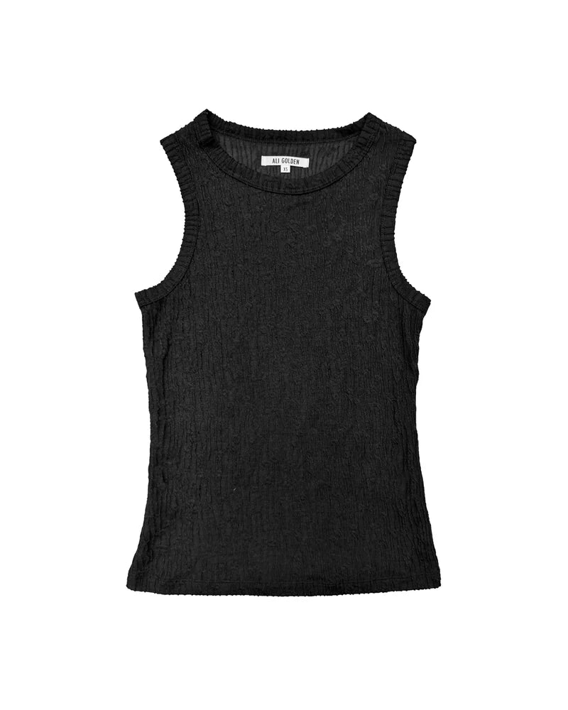 Ali Golden Fitted Tank - Black Flower Women's Tops - Sloane Boutique