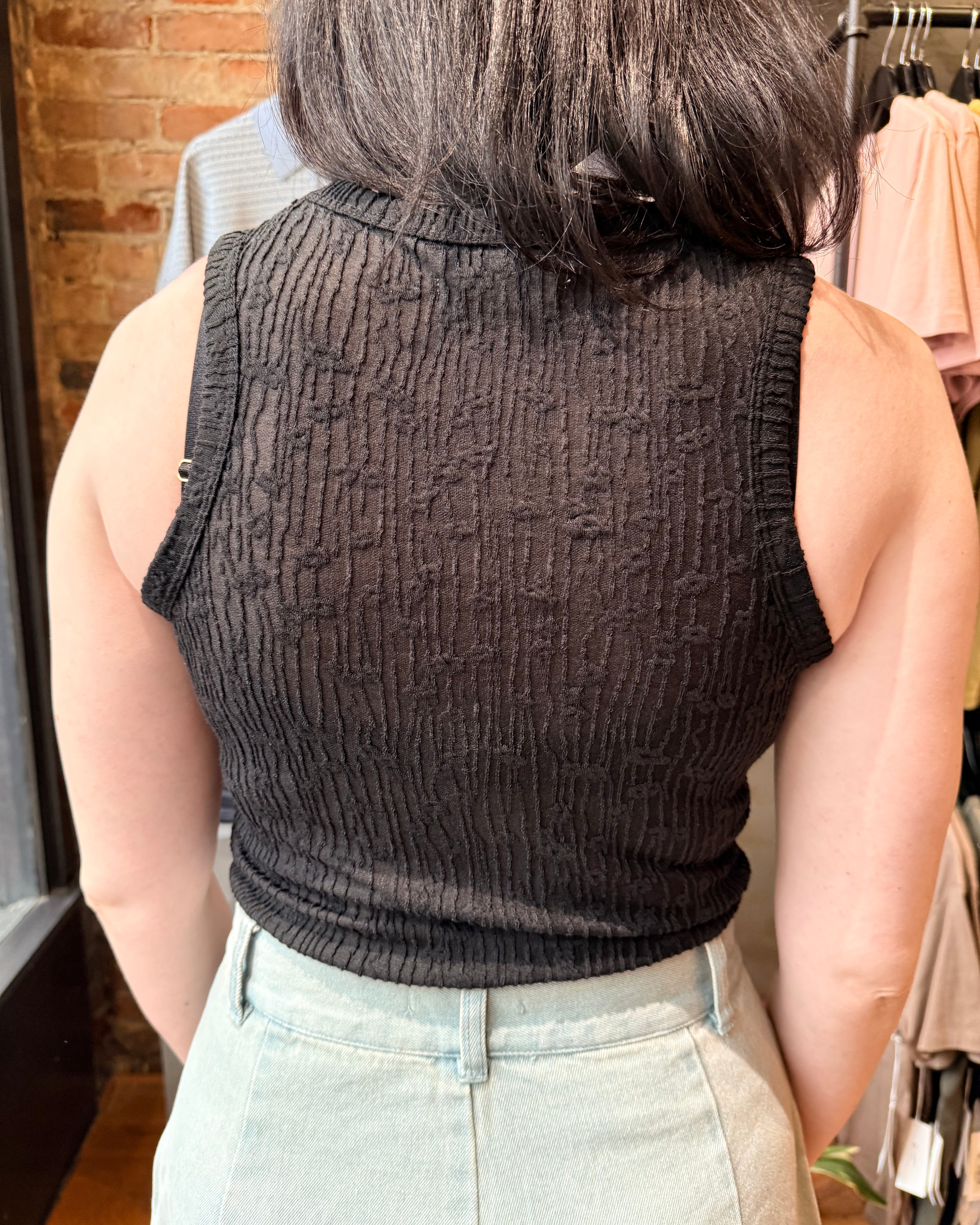 Ali Golden Fitted Tank - Black Flower Women's Tops - Sloane Boutique