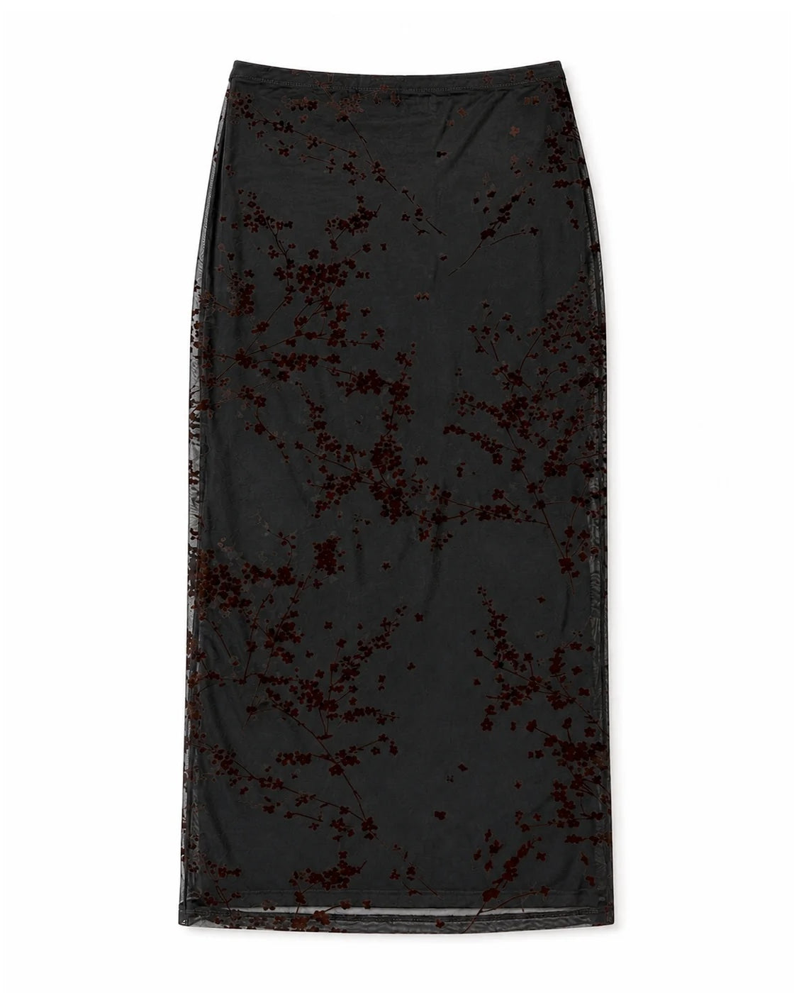 Ali Golden Floral Mesh Skirt - Black/Brown Women's Bottoms - Sloane Boutique