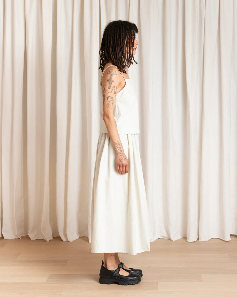 Ali Golden Full Skirt - Ecru Women's Bottoms - Sloane Boutique