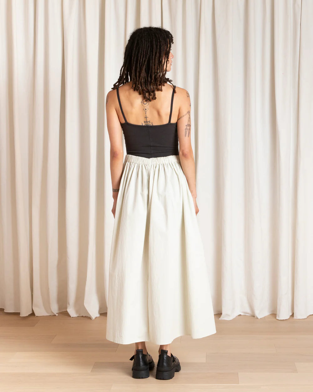 Ali Golden Full Skirt - Ecru Women's Bottoms - Sloane Boutique