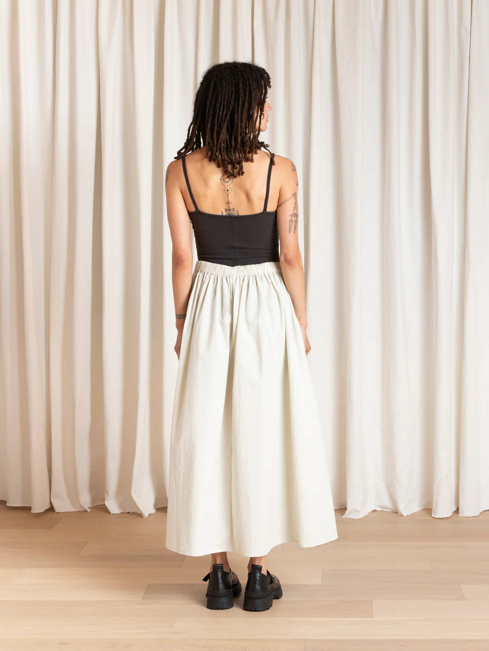 Ali Golden Full Skirt - Ecru Women's Bottoms - Sloane Boutique