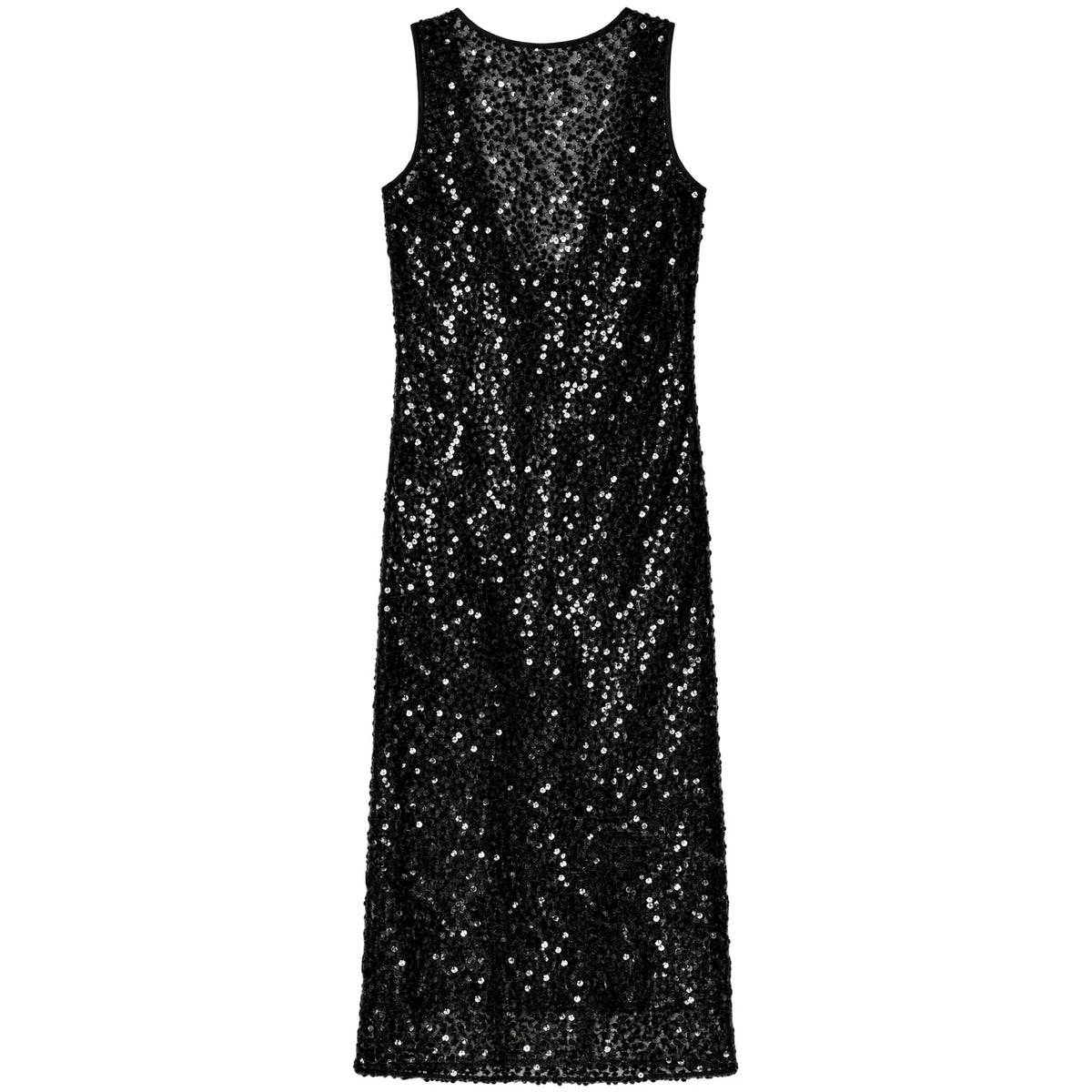 Ali Golden High Neck Low Back Dress - Black Sequins Dresses - Sloane Boutique