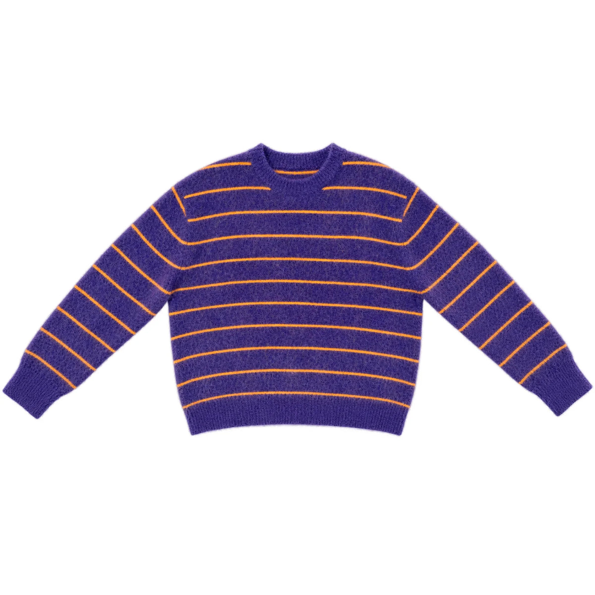 Ali Golden Oversized Mohair Pullover - Purple/ Marigold Stripe Women's Tops - Sloane Boutique