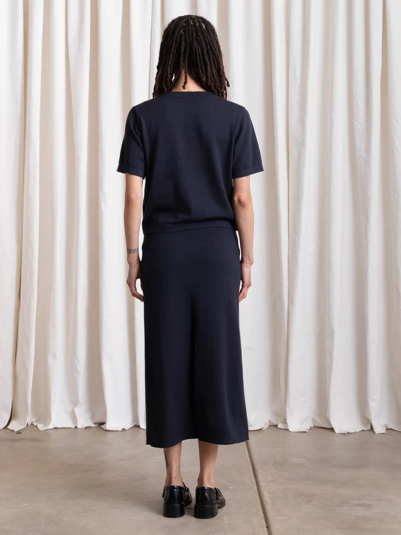 Ali Golden Thick Knit T-Shirt - Deep Navy Women's Tops - Sloane Boutique