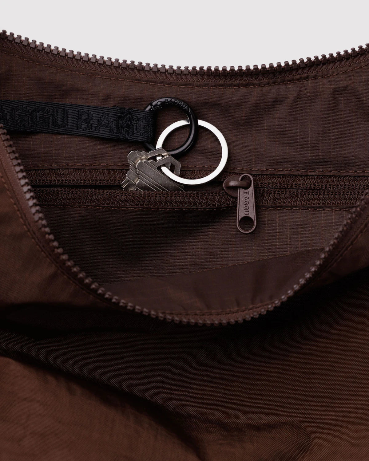 BAGGU Medium Nylon Crescent Bag - Coffee Handbags - Sloane Boutique