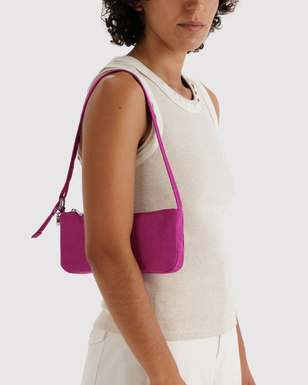 BAGGU Nylon Pochette - Deep Fuschia Handbags - Sloane Boutique