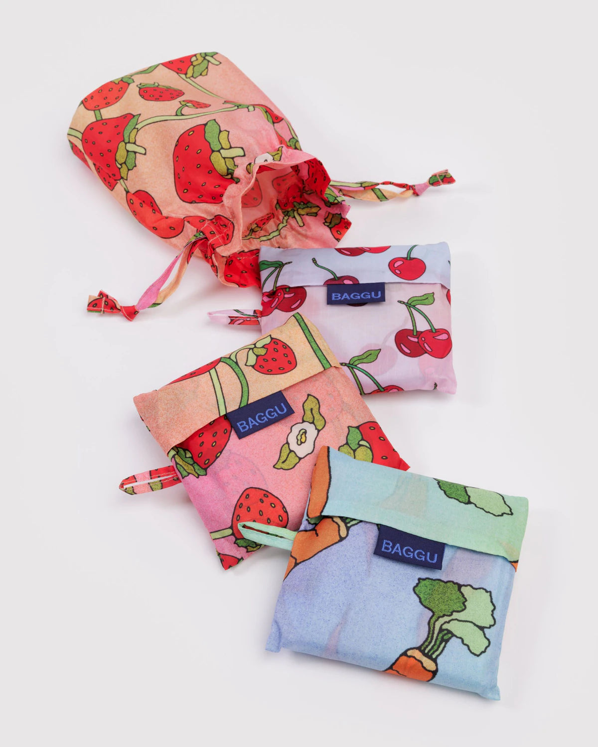 BAGGU Standard Baggu Set of 3 - Carrots & Berries Handbags - Sloane Boutique