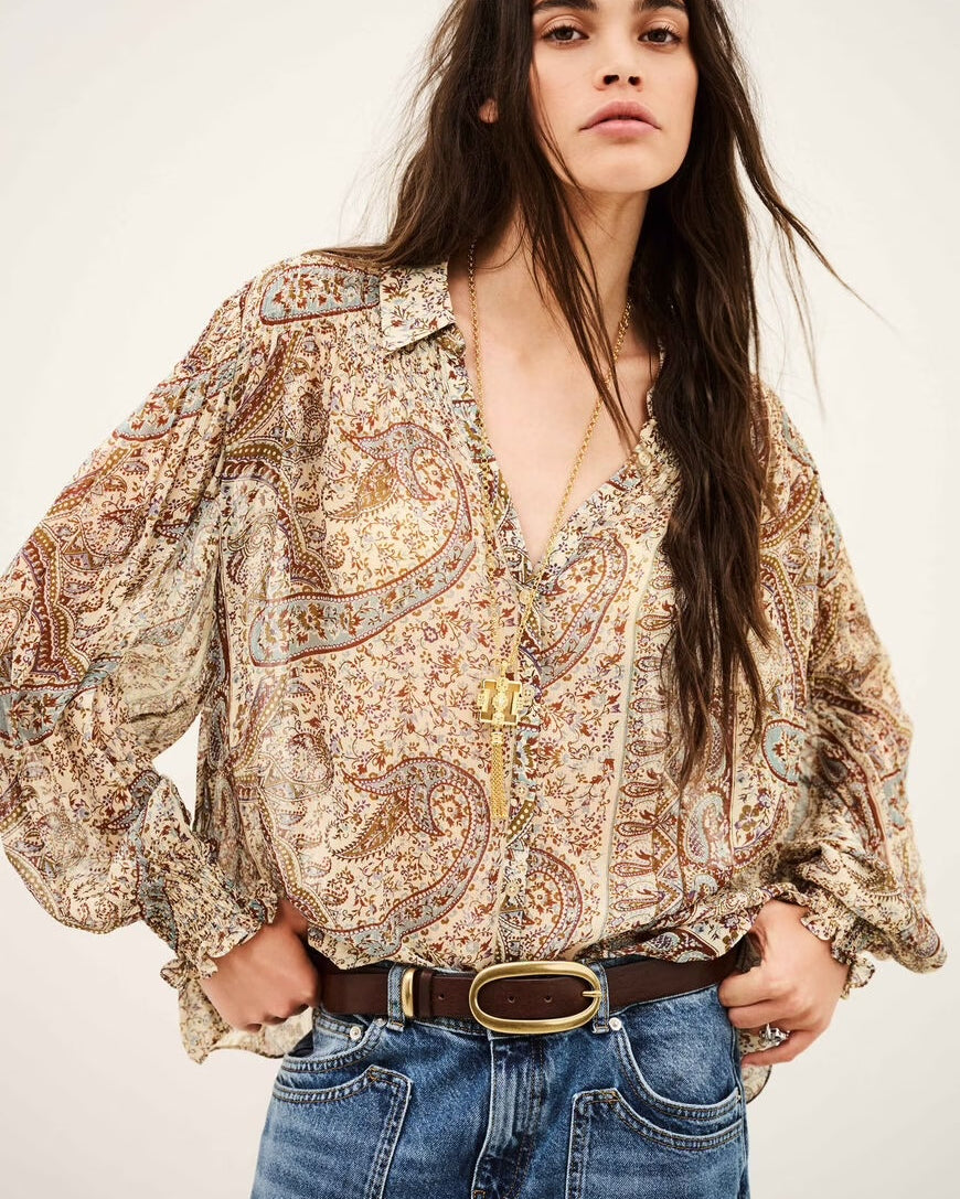 Bash Paris Cleo Blouse - Blue Women's Tops - Sloane Boutique