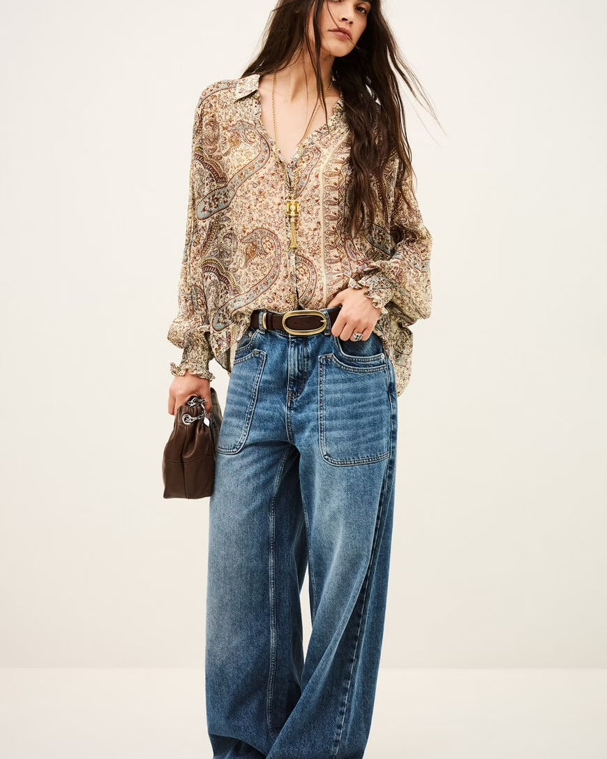 Bash Paris Cleo Blouse - Blue Women's Tops - Sloane Boutique