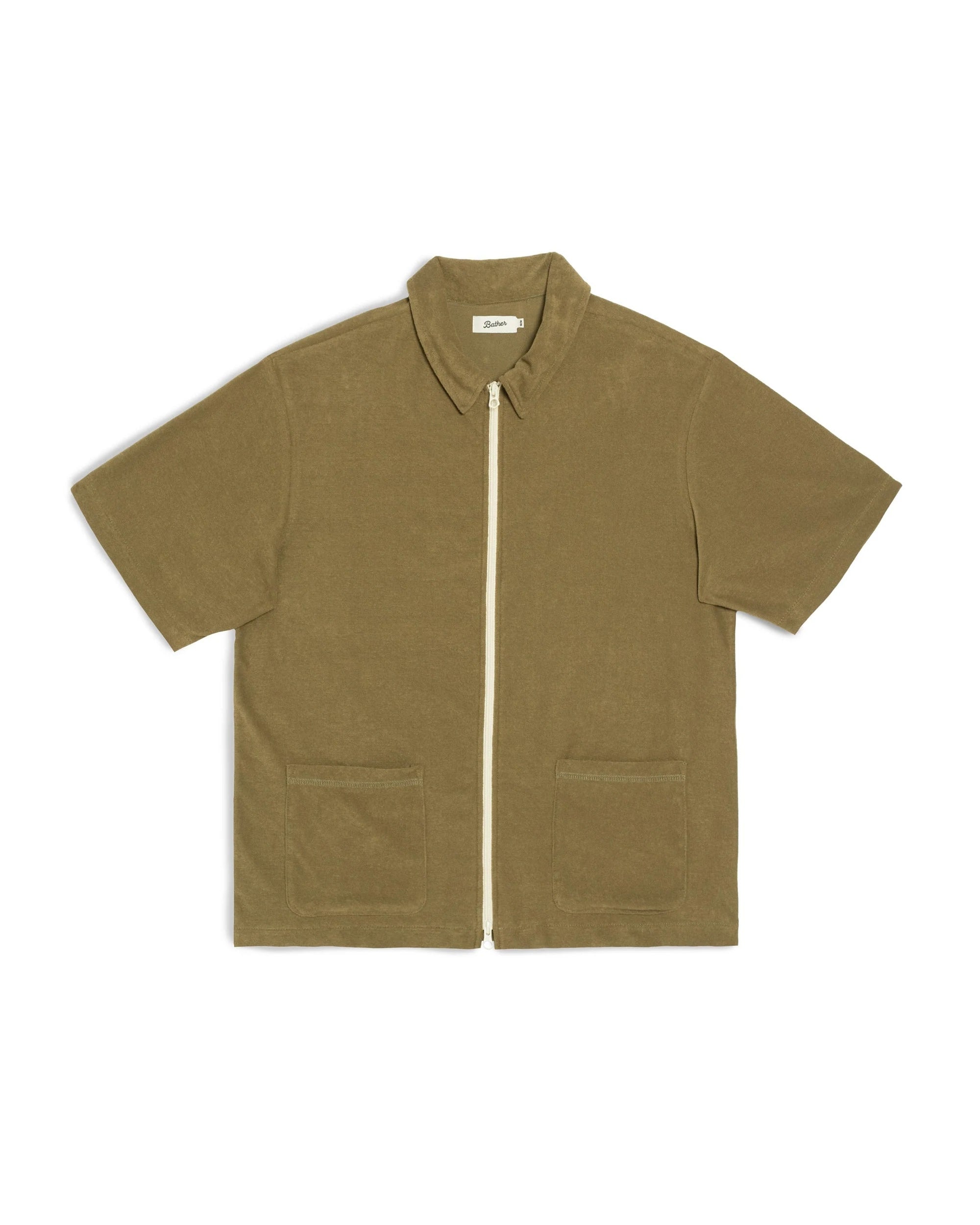 Bather Army Terry Tour Shirt - Olive Men's Tops - Sloane Boutique