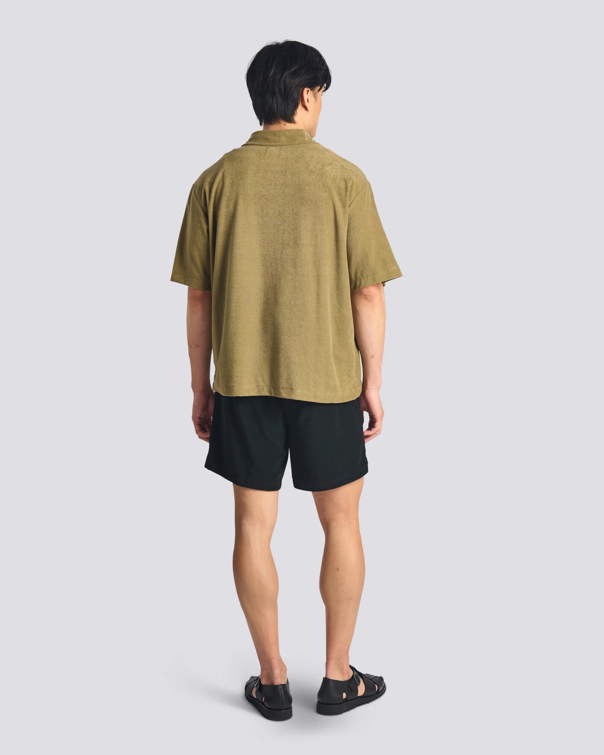 Bather Army Terry Tour Shirt - Olive Men's Tops - Sloane Boutique