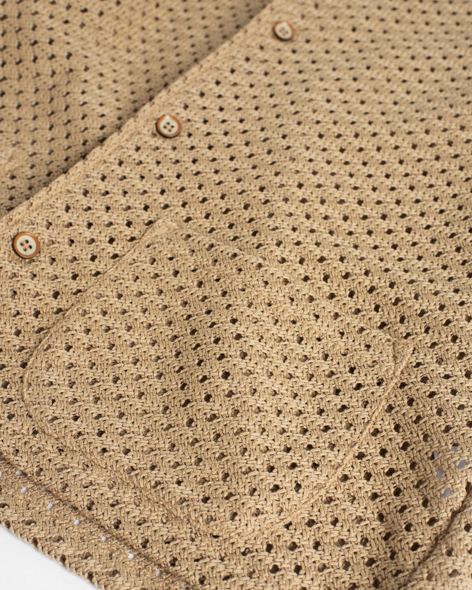 Bather Beach Mesh Traveler Shirt - Natural Men's Tops - Sloane Boutique
