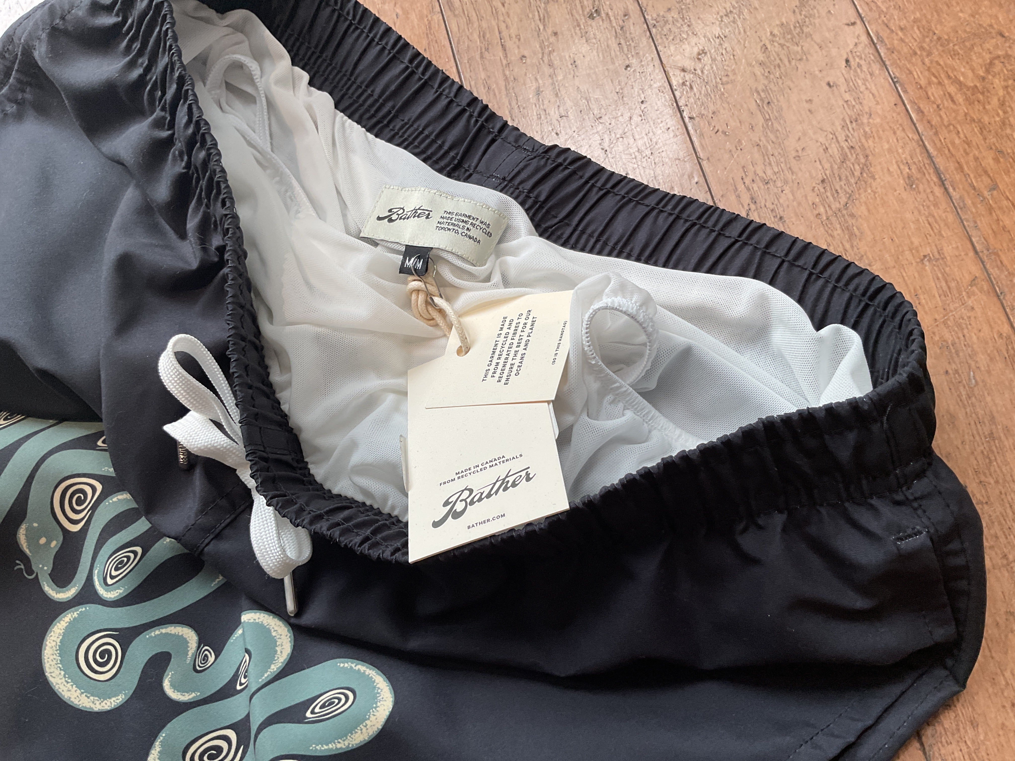 Bather Carbon Dizzy Boa Trunks - Black Men's Bottoms - Sloane Boutique